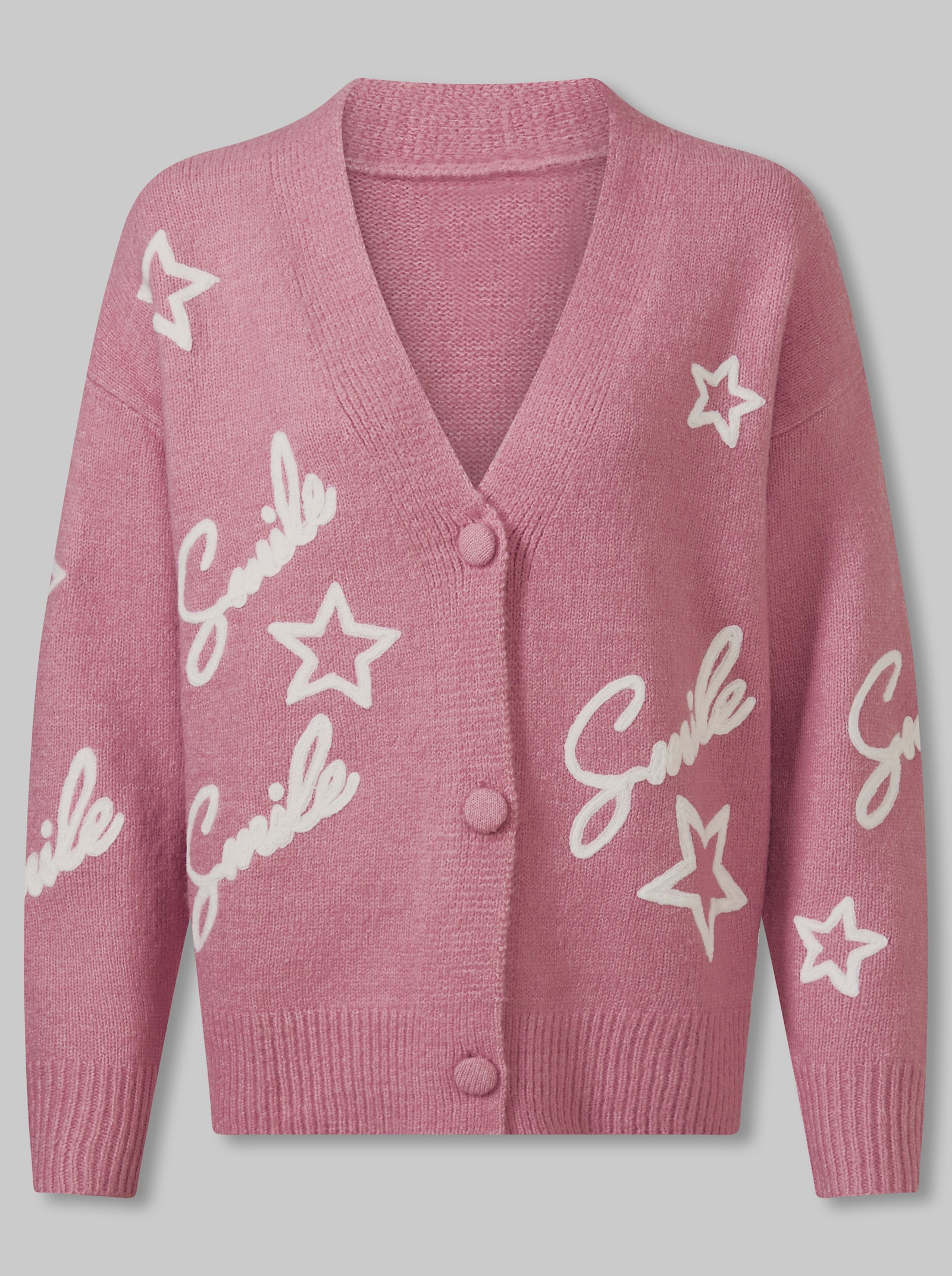 heine Vest met borduursel - oudroze