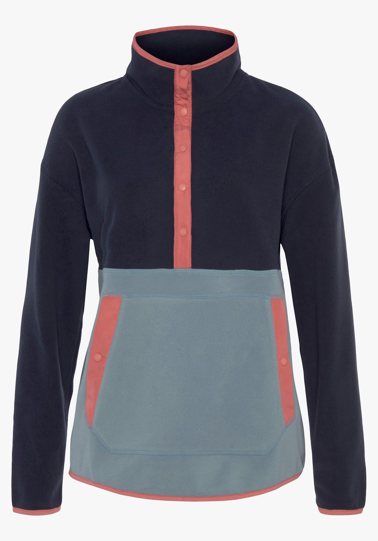 Fleecepullover - navy-hell blau