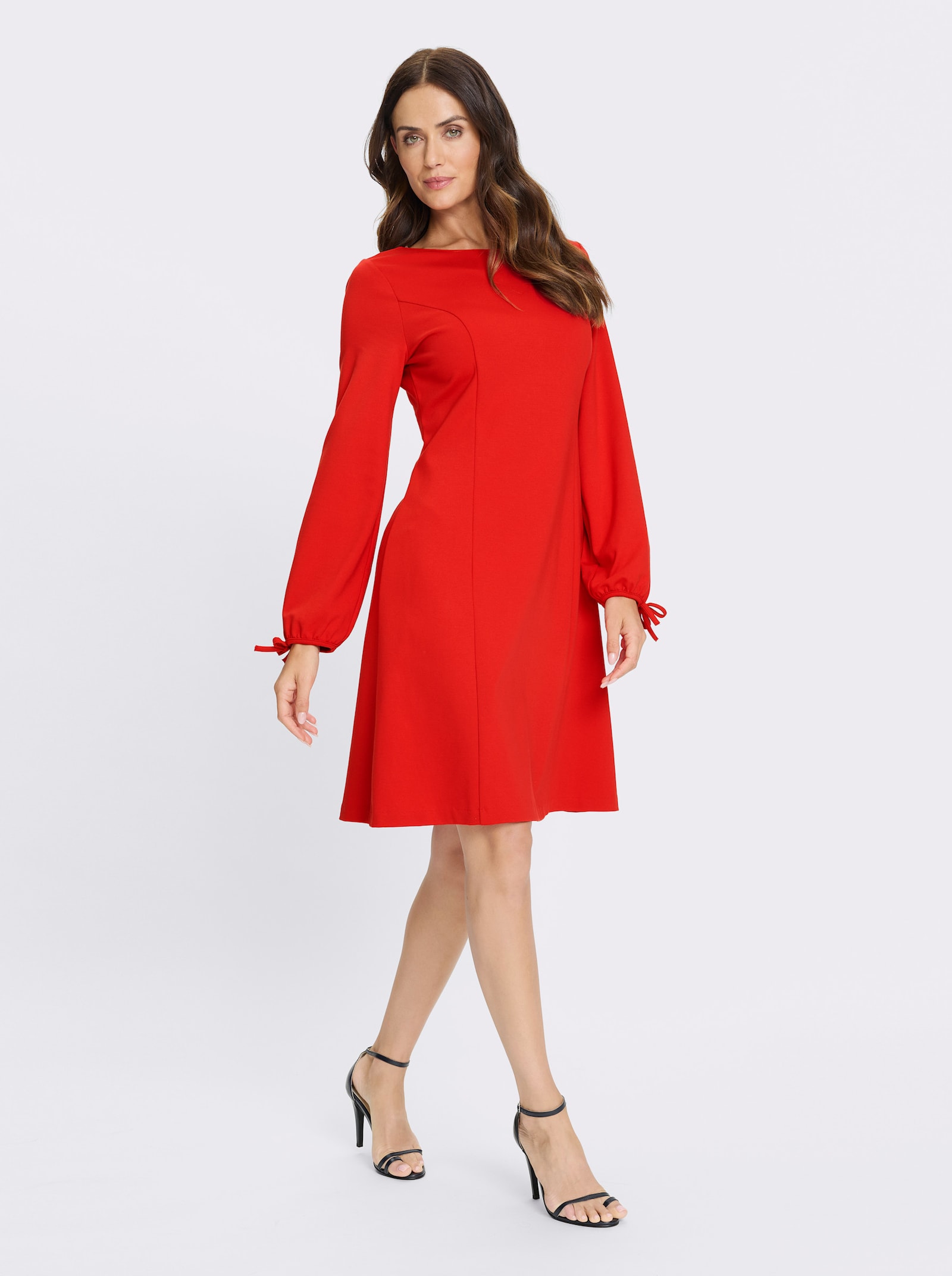 heine Jerseykleid mit Ballonärmeln - erdbeere