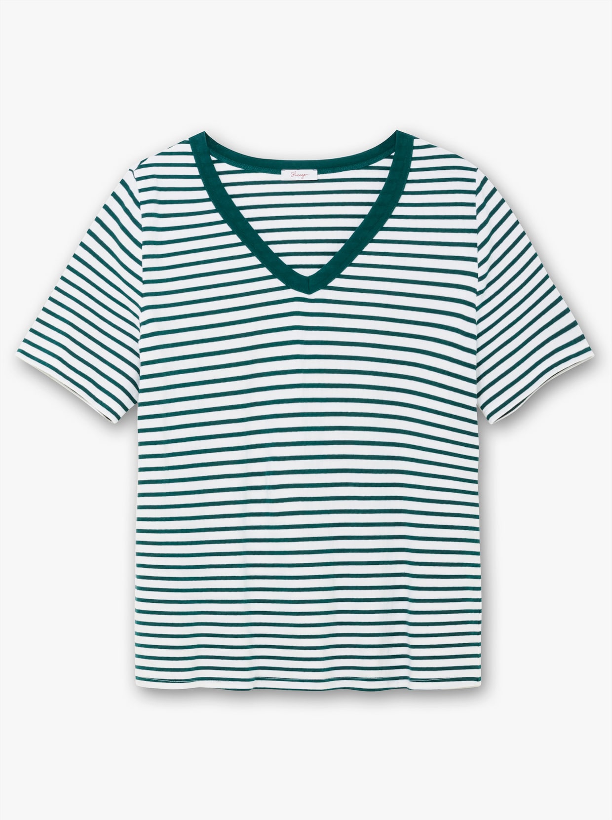 sheego Streepjesshirt - petrol gestreept