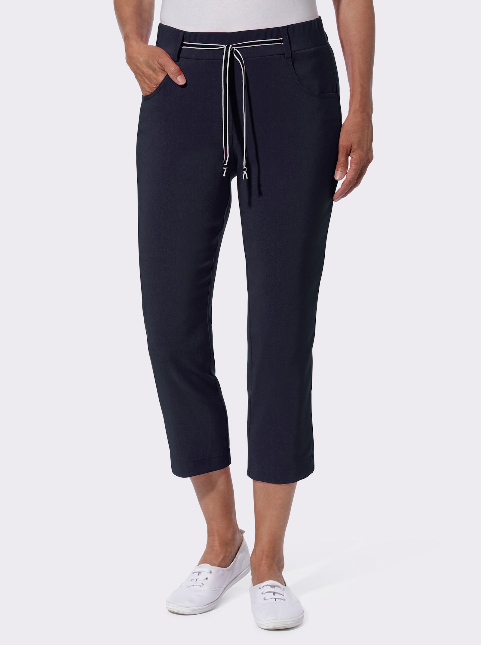 7/8-broek met stretch - marine