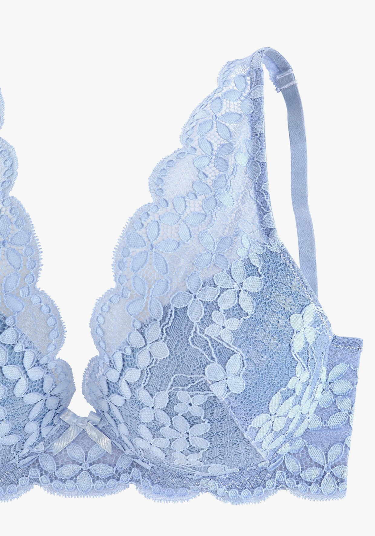 petite fleur Push-up-BH - himmelblau+creme