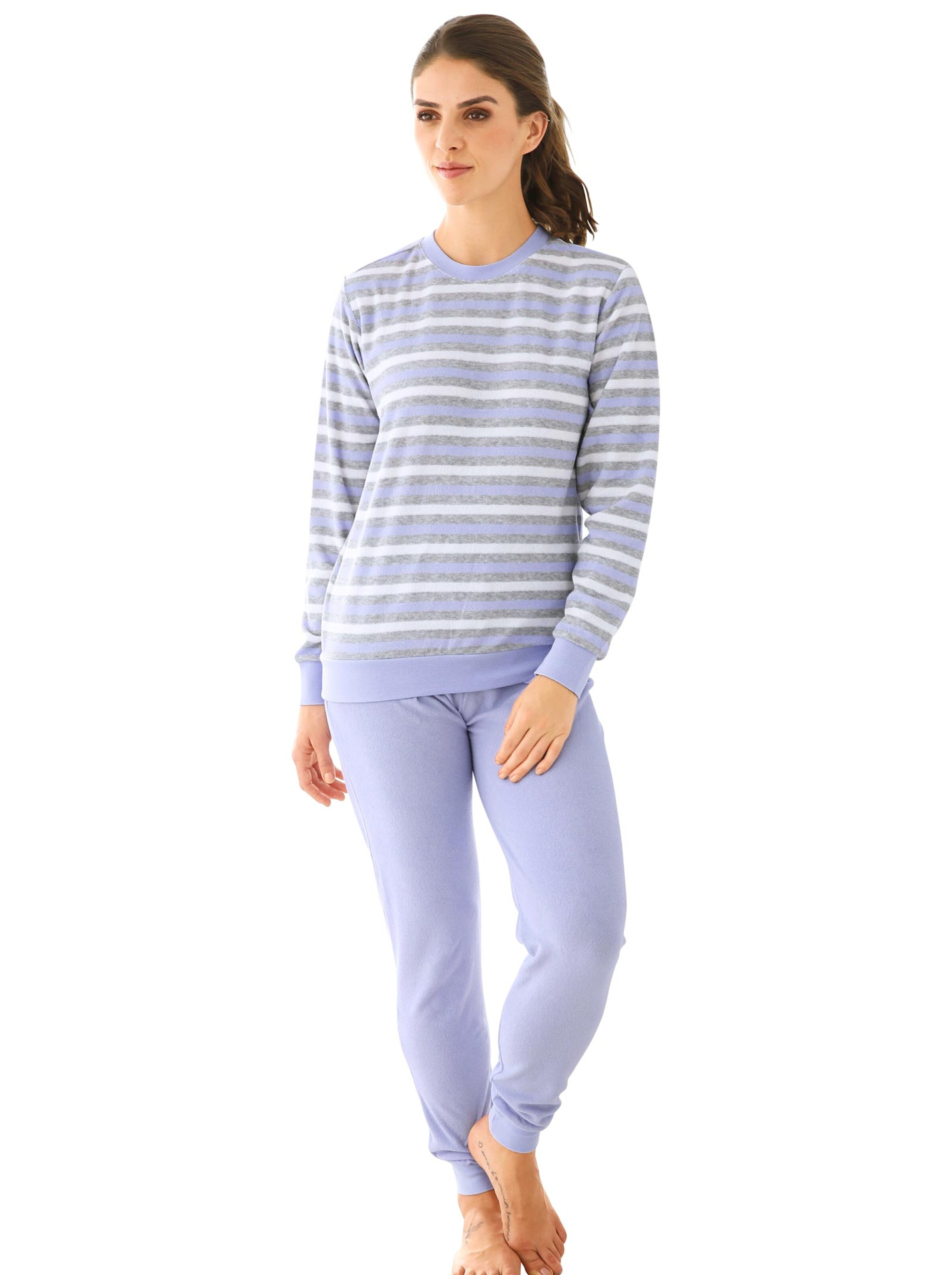 Schlafanzug - flieder-geringelt