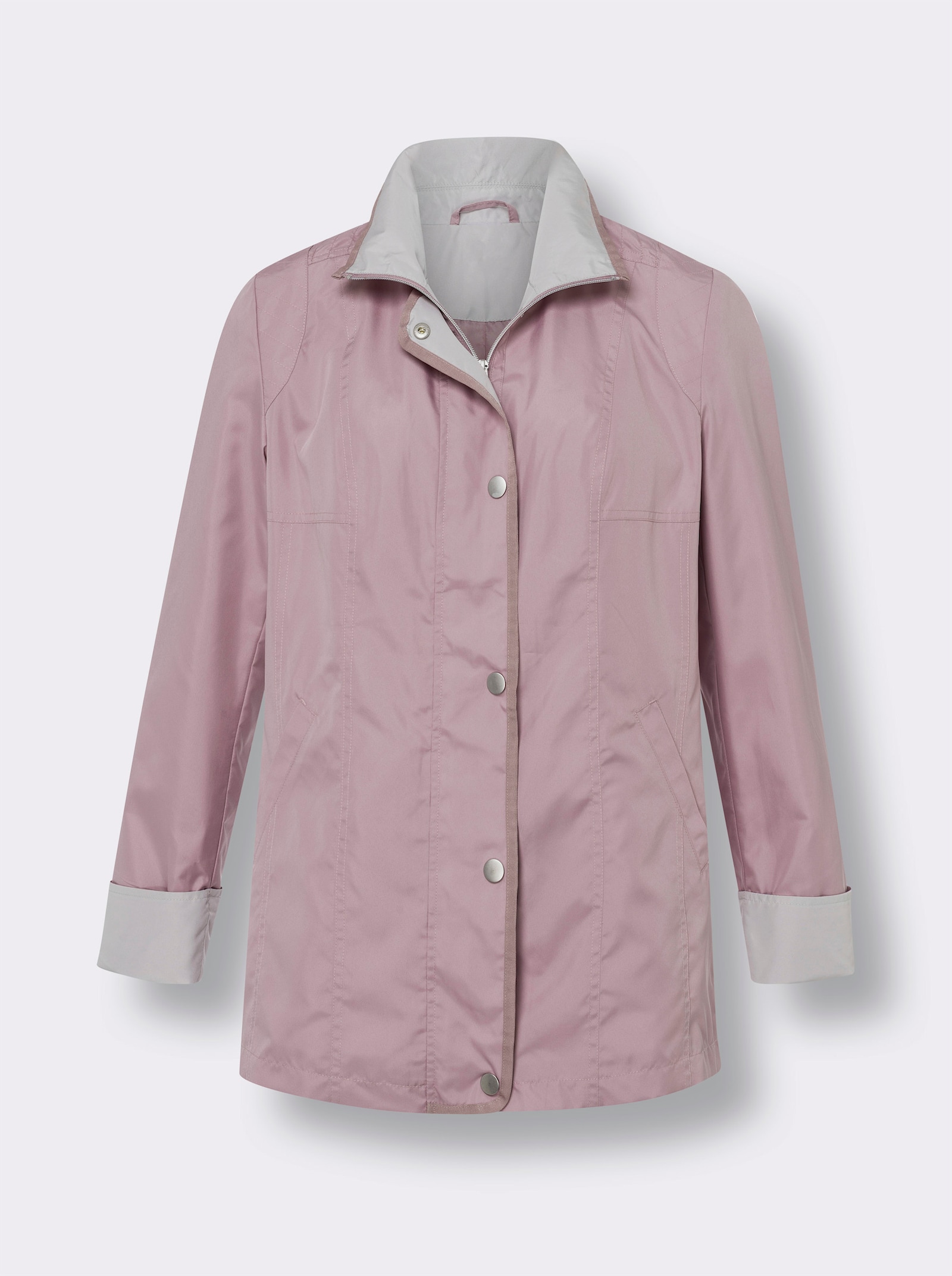 Bunda, fixovaná záložka rukávov - hnedofialová