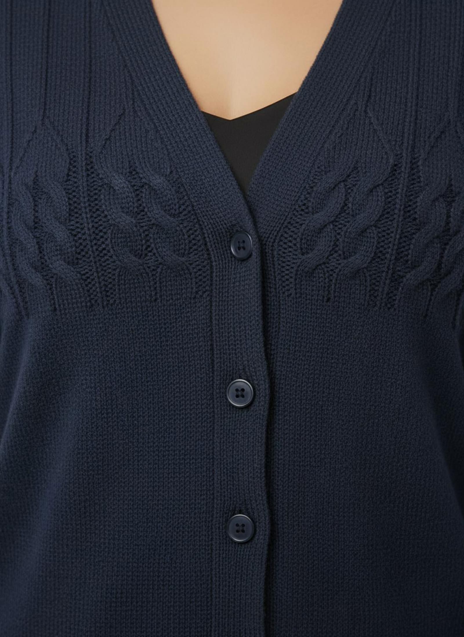 Strickjacke mit Raglan-Ärmeln - dunkelblau-meliert