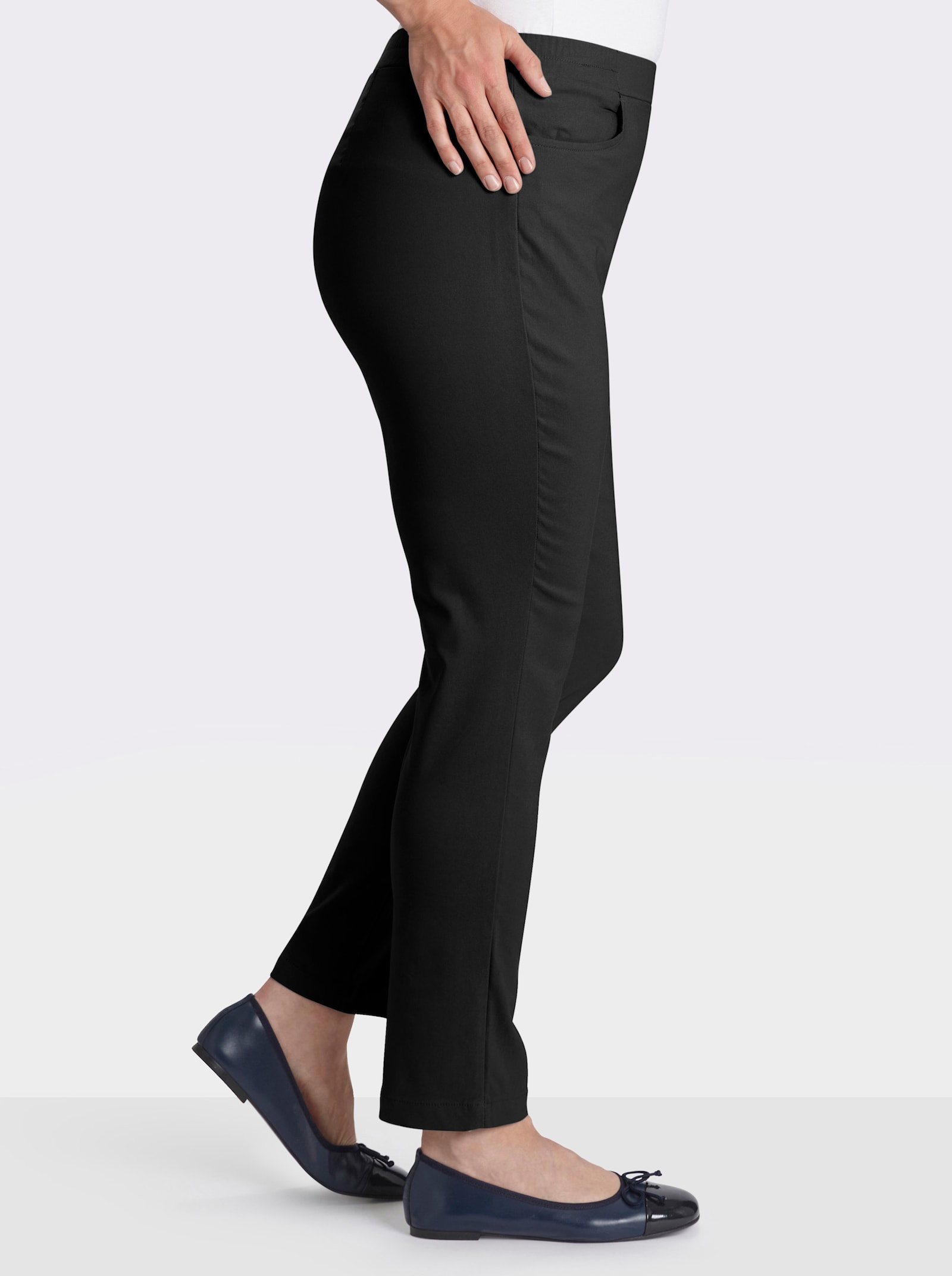 Schlupfhose in Bengalin-Qualität - schwarz