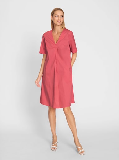 heine Sommerkleid mit Falte am V-Ausschnitt - grapefruit