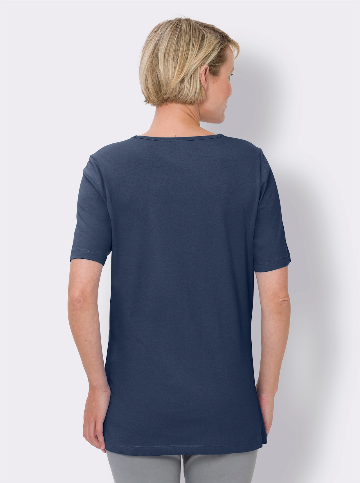 Lang shirt - donkerblauw