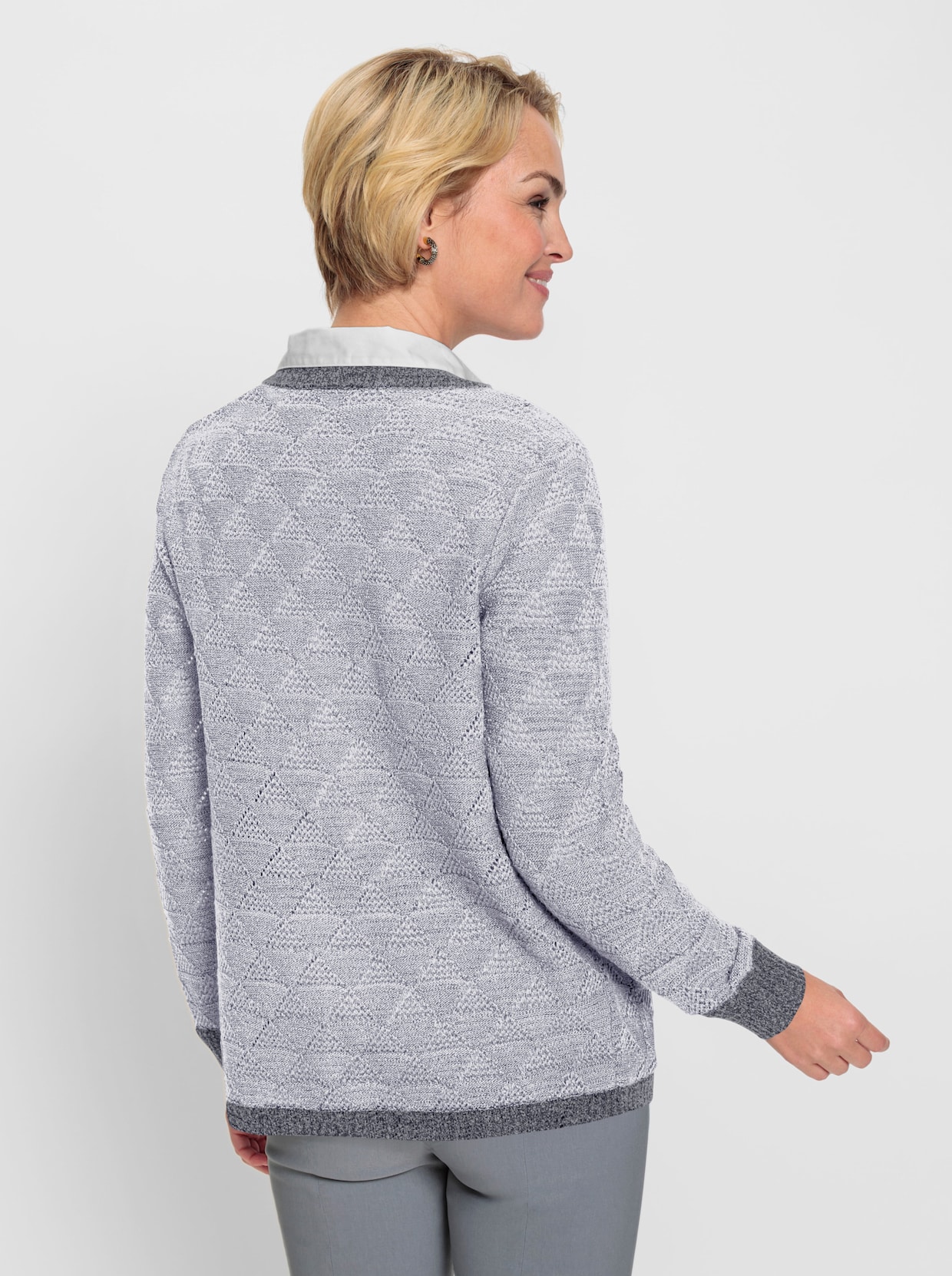 Vest - wit/zwart gedessineerd