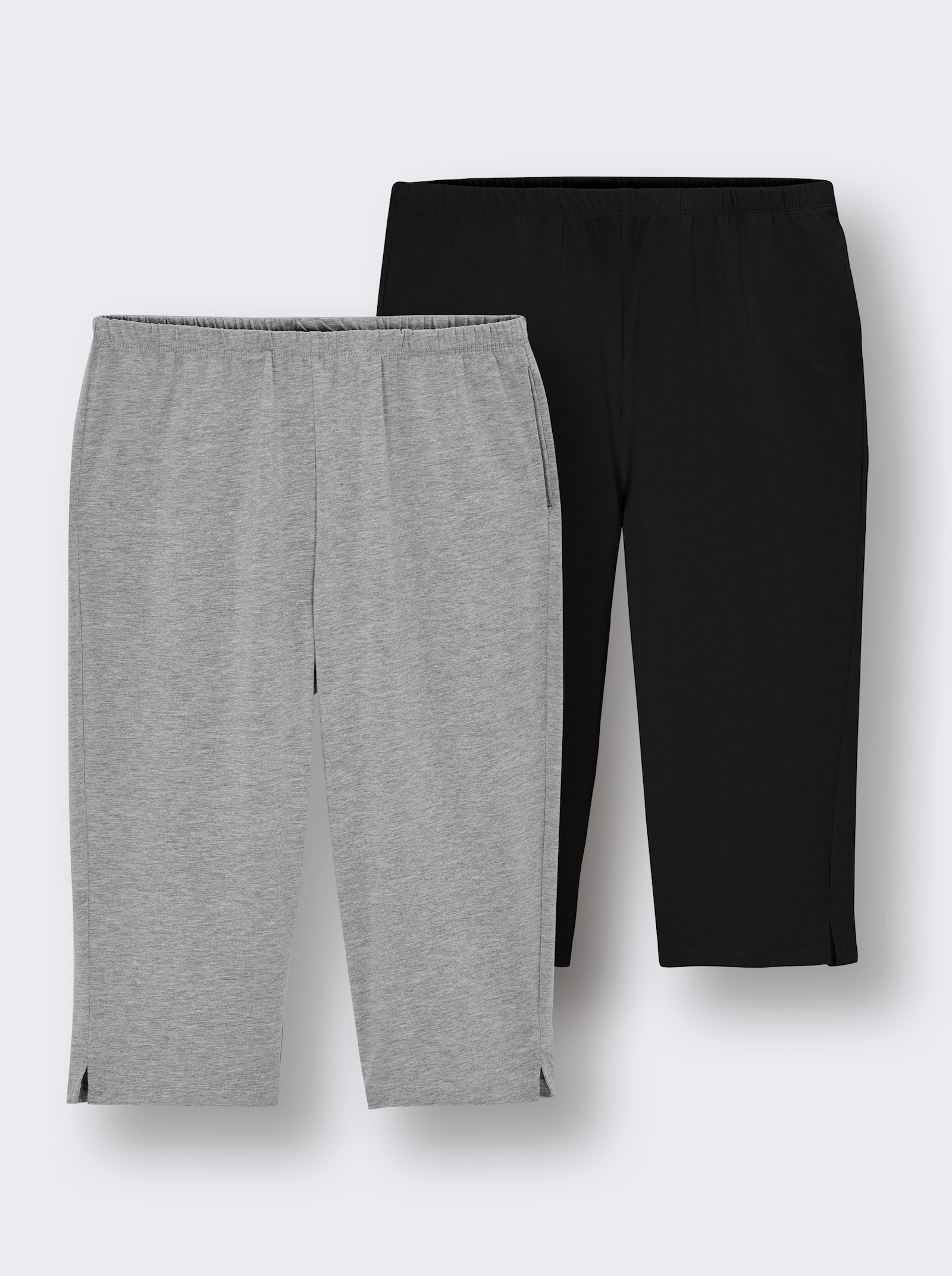 feel good Capri-Hosen - schwarz + grau-meliert