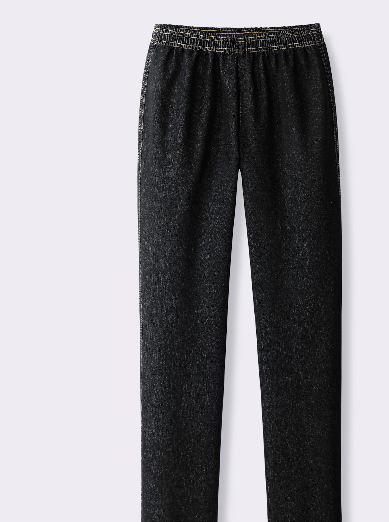 Stretchjeans met comfortband rondom - black denim