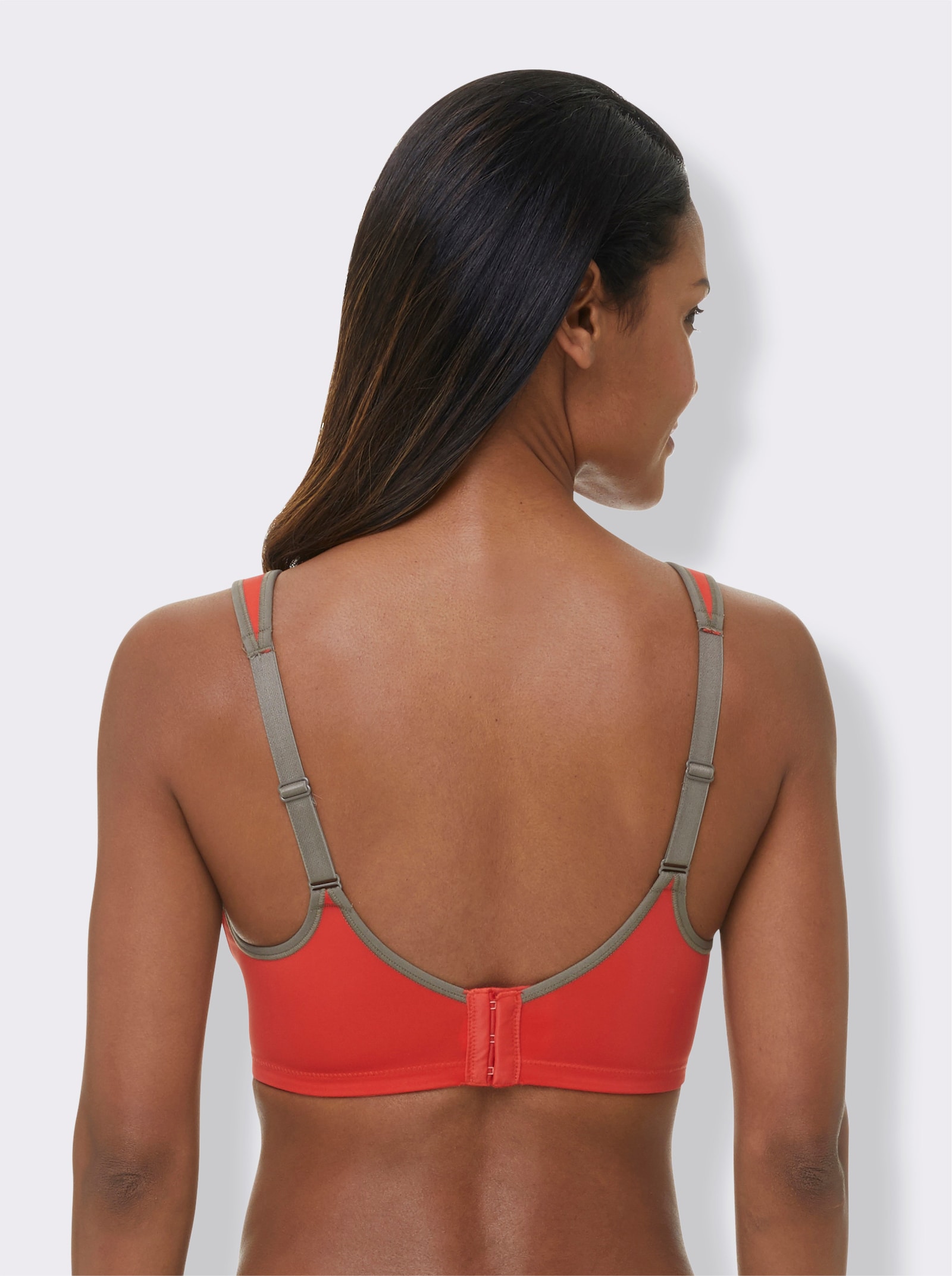 Viania Sport-BH ohne Bügel mit Frotteefutter - korallenrot