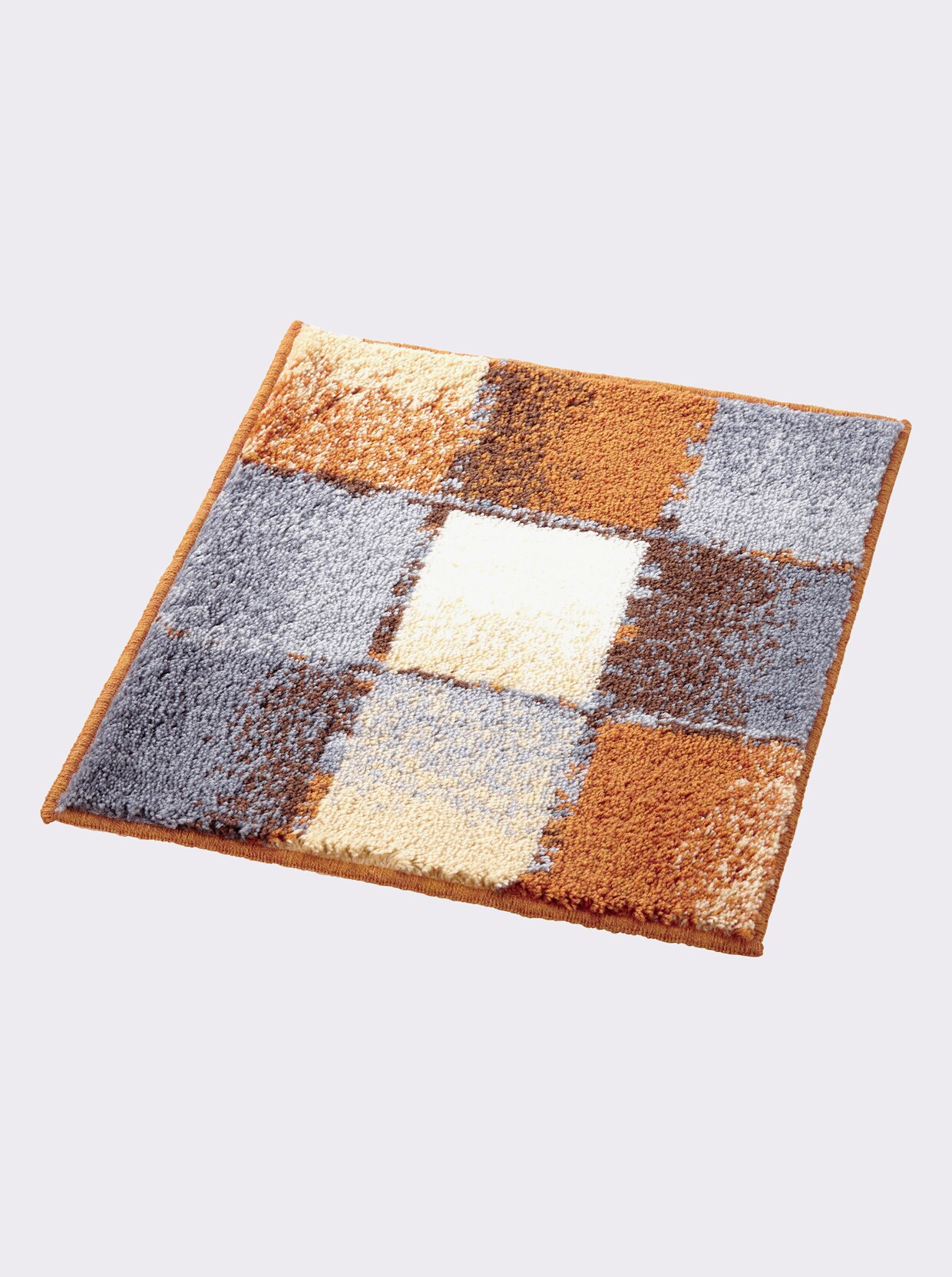 Grund Badmat - apricot/grijs gedessineerd