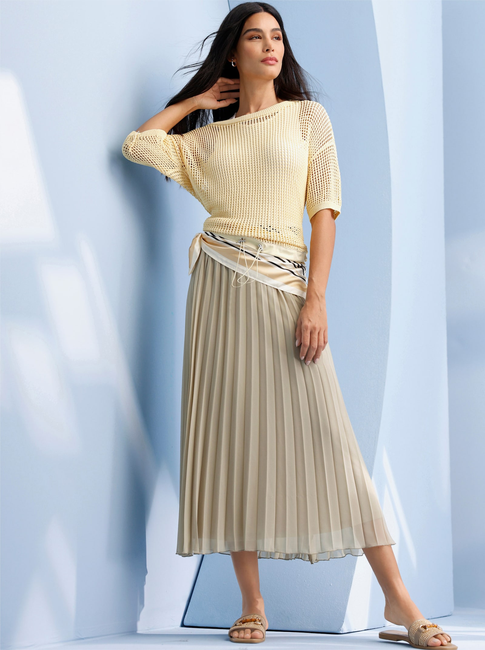 heine Kurzarmshirt mit Druck - ecru-vanille