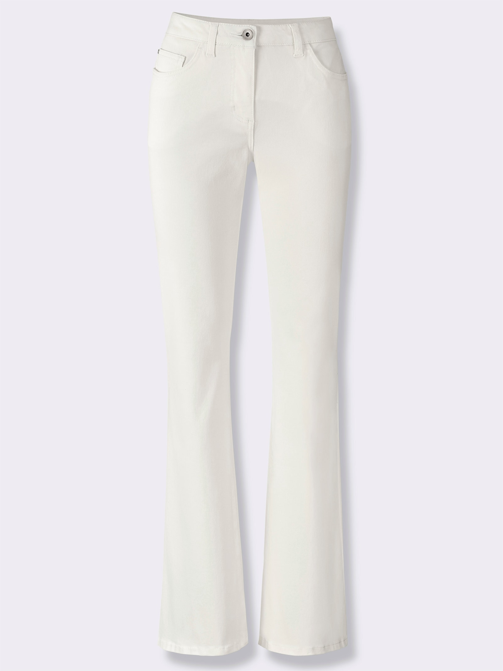 Schlagjeans in 5-Pocket-Form - weiß