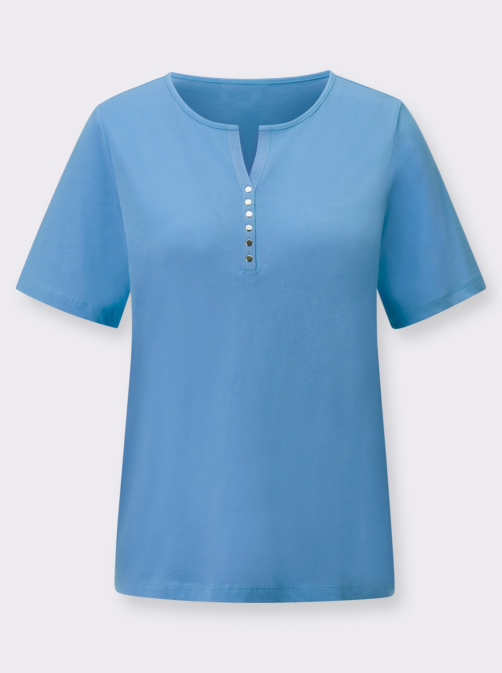 Shirt met korte mouwen van puur katoen - hemelsblauw