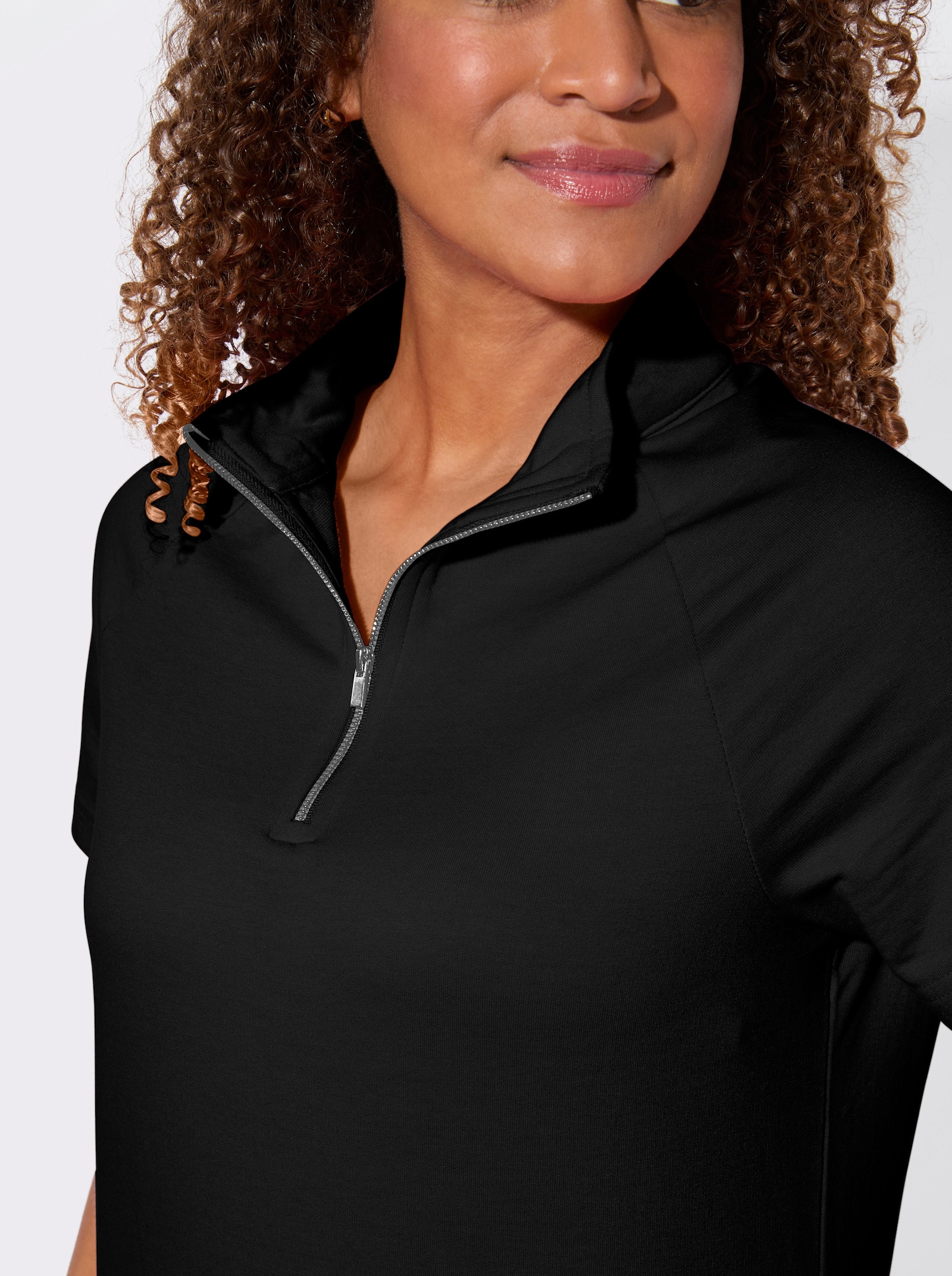 Sweatshirt mit überschnittenen Schultern - schwarz