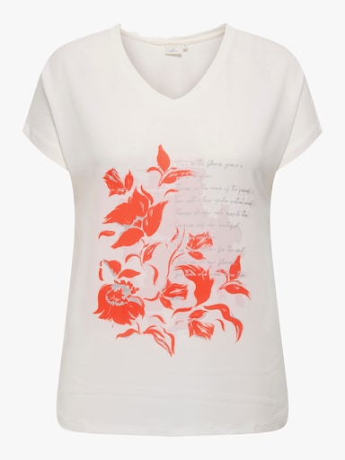 ONLY CARMAKOMA Blusenshirt - cloud dancer print:rose