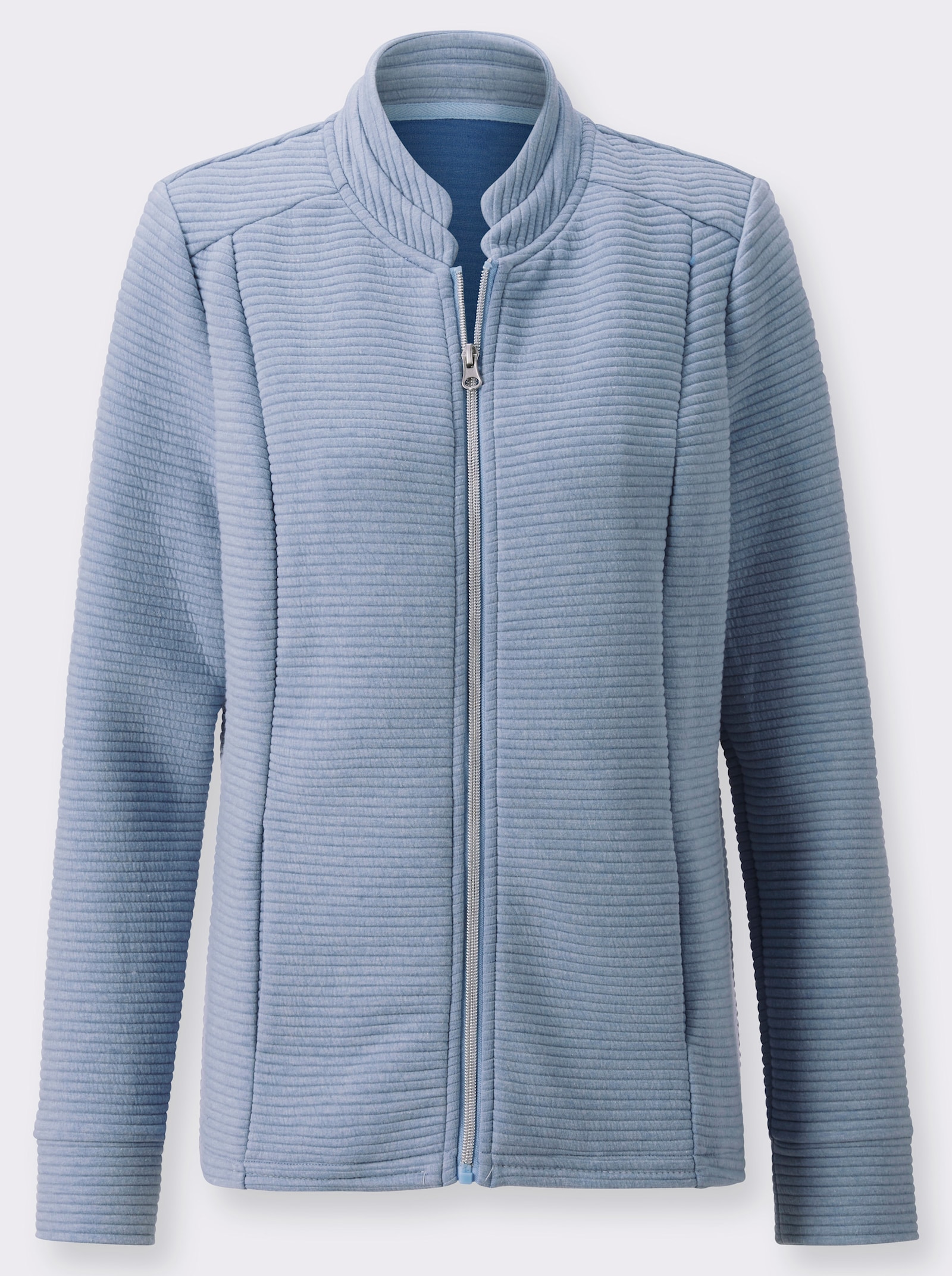 Shirtjasje in riblook - bleu gemêleerd