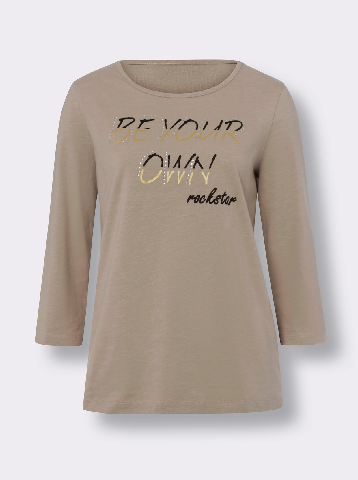 heine Shirt met 3/4-mouw - sesam