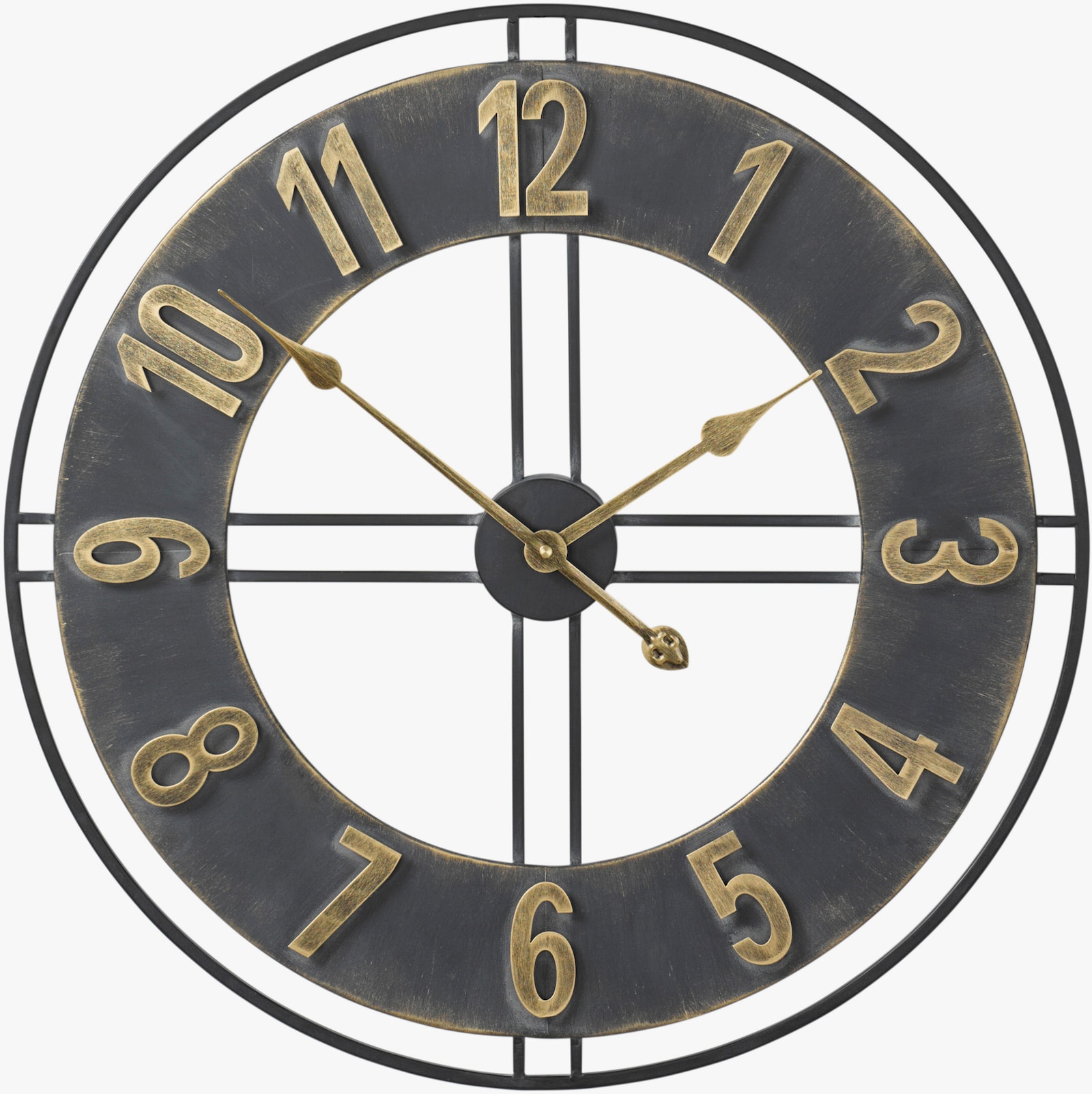 heine home Wanduhr - schwarz-goldfarben