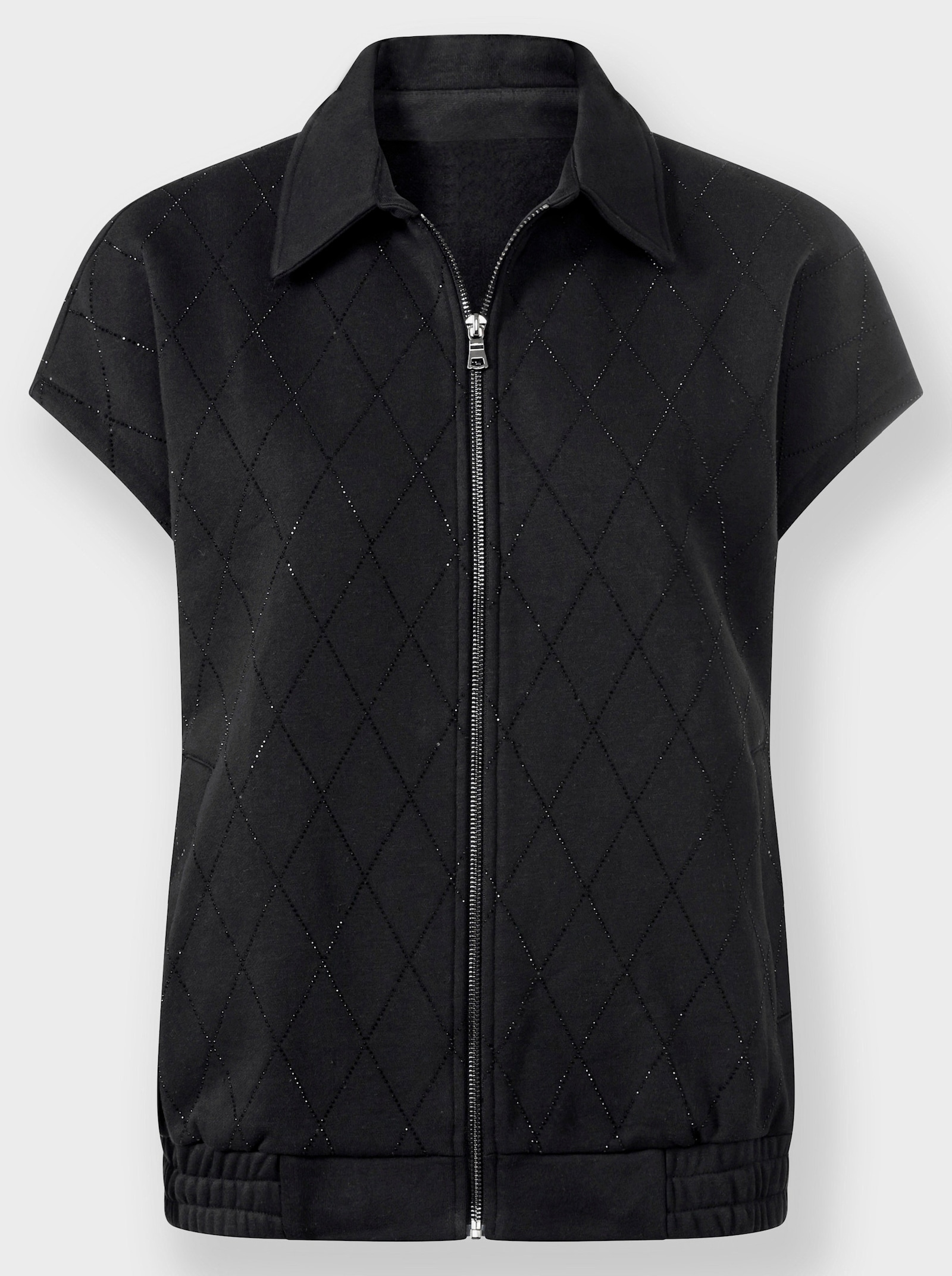 heine Sweatvest met glitteraccenten - zwart