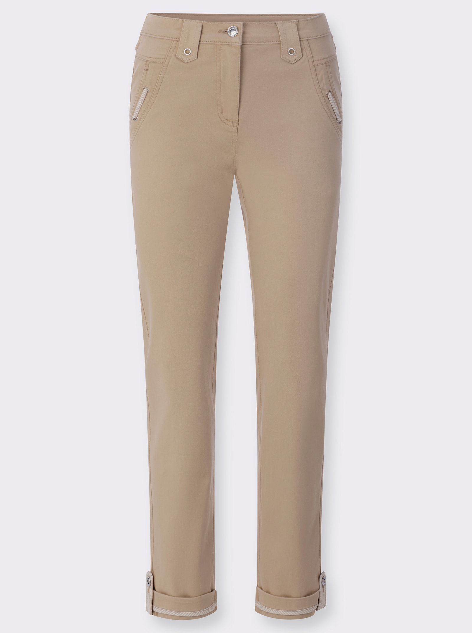 Schlupfjeans in Baumwoll-Stretch-Qualität - beige