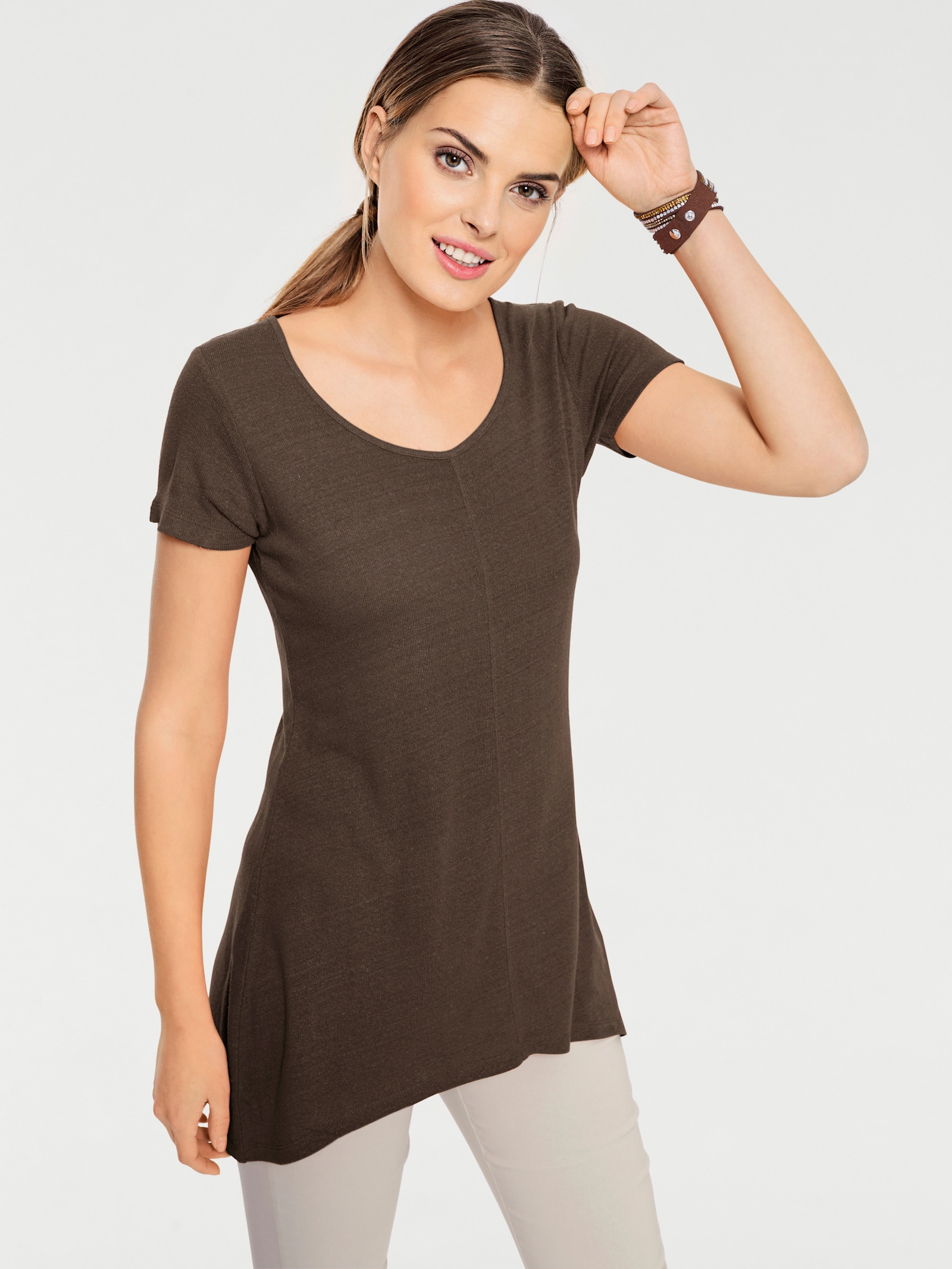 heine Longshirt aus Bourette-Seide - braun