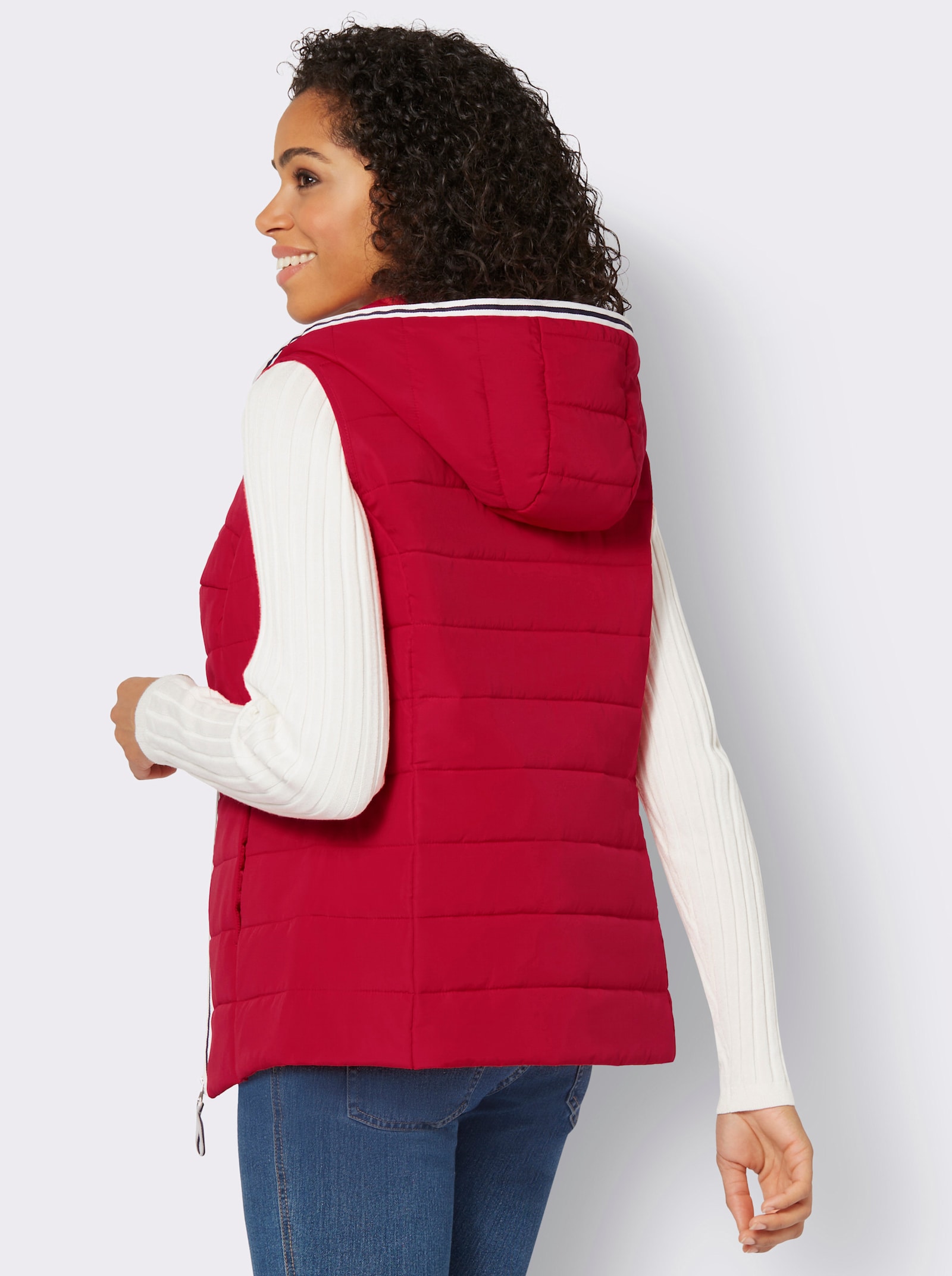 Gilet met capuchon en Adventure-opdruk - rood