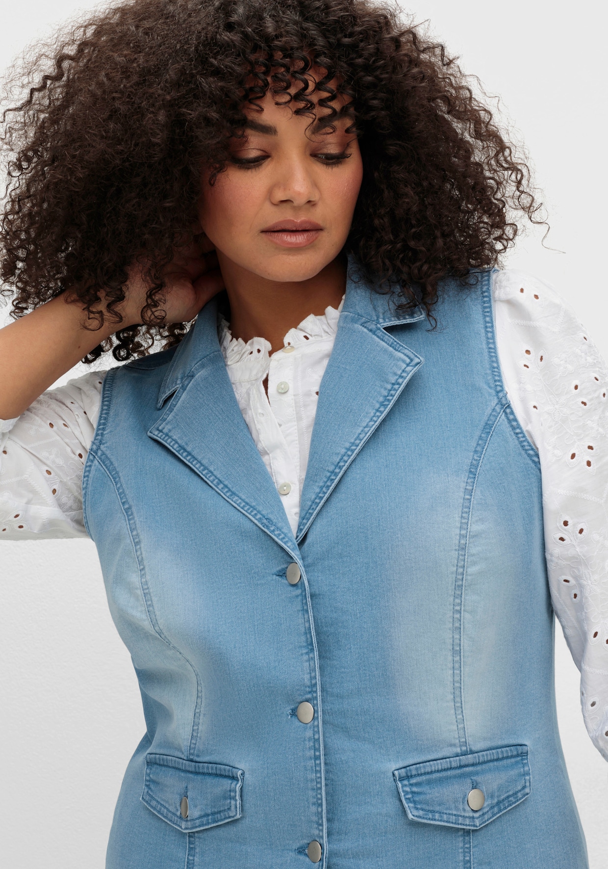 Jeansweste - blue-bleached