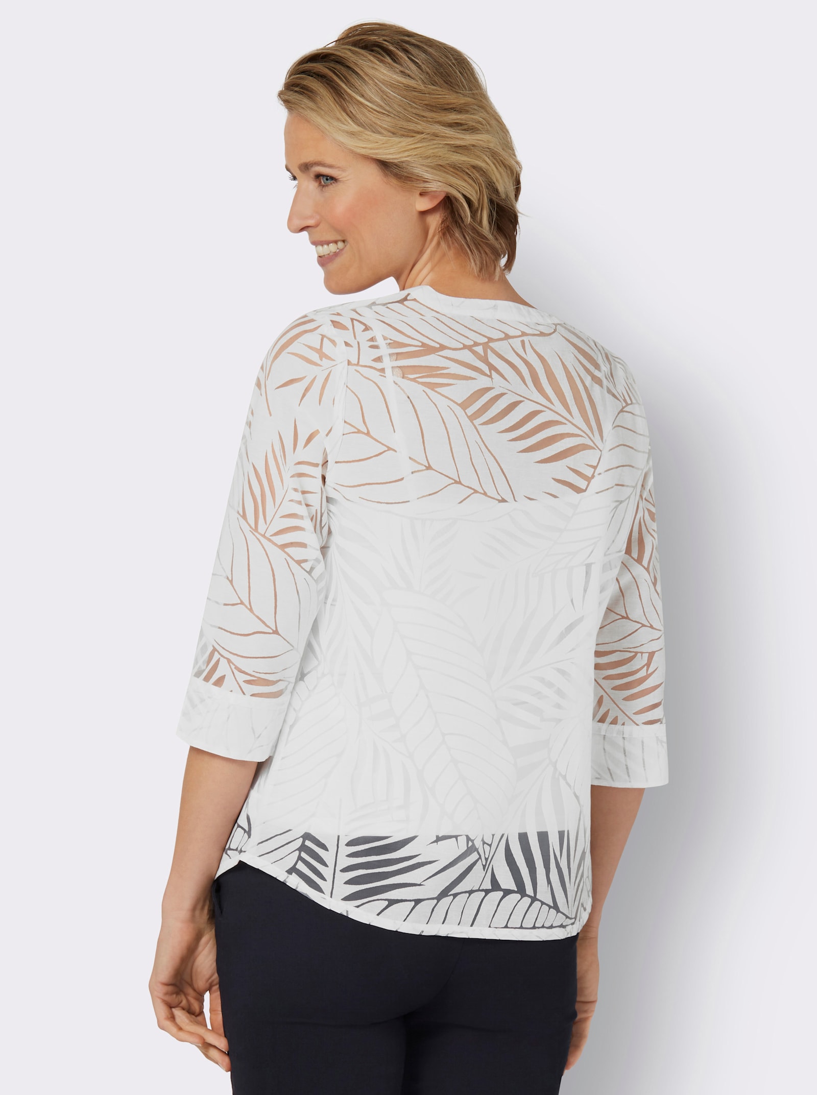 Schlupfbluse in Ausbrenner-Qualität - ecru