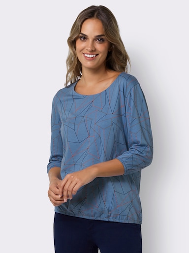 3/4-Arm-Shirt mit Allover-Print - mittelblau-hummer-bedruckt