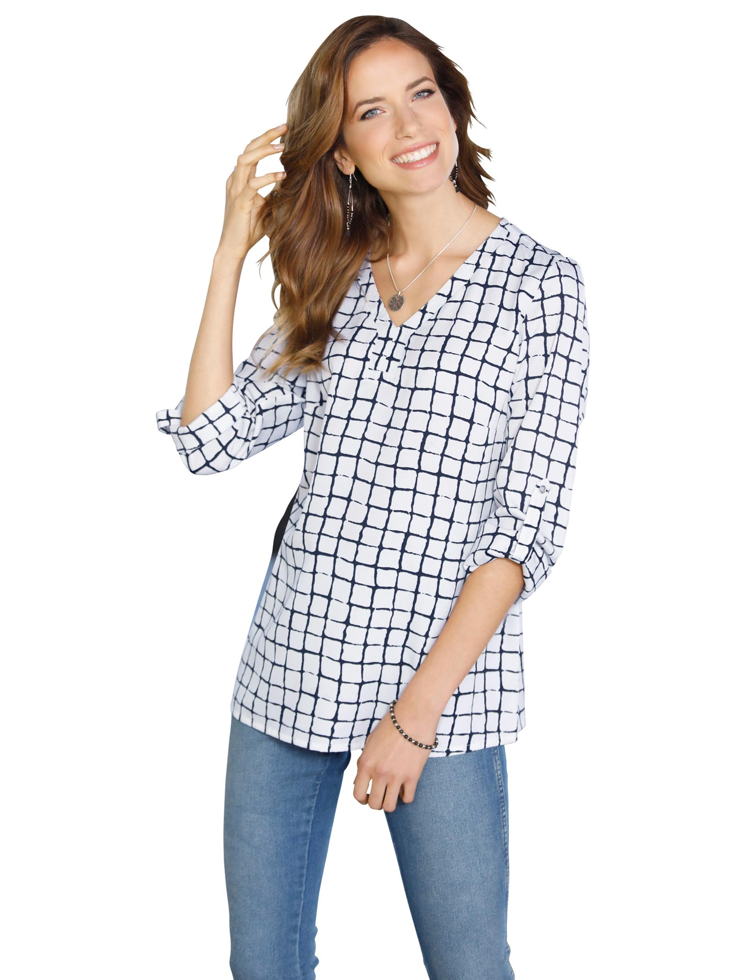 Bluse - weiß-schwarz