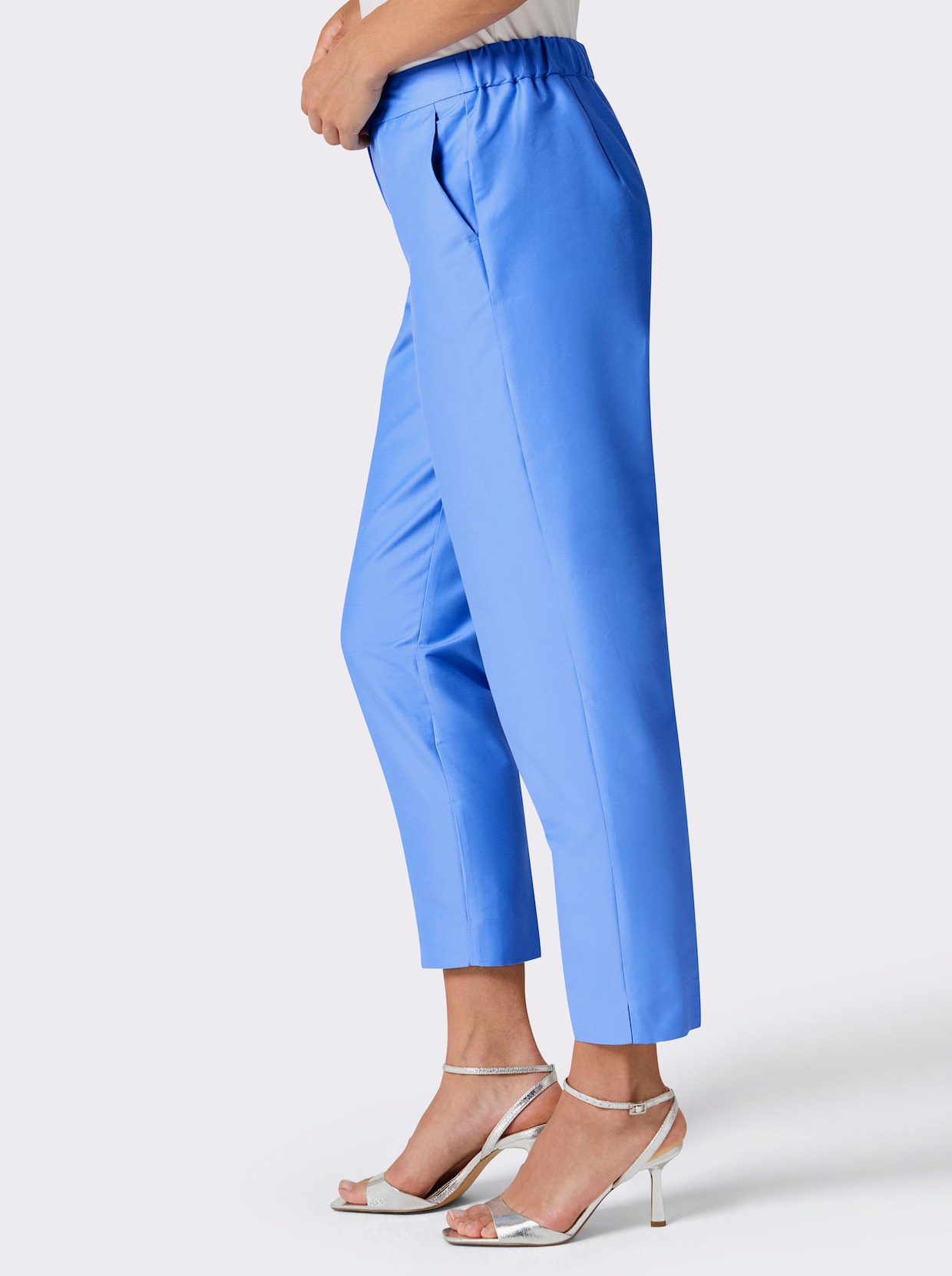 CREATION L PREMIUM Anzughose mit Seide - himmelblau