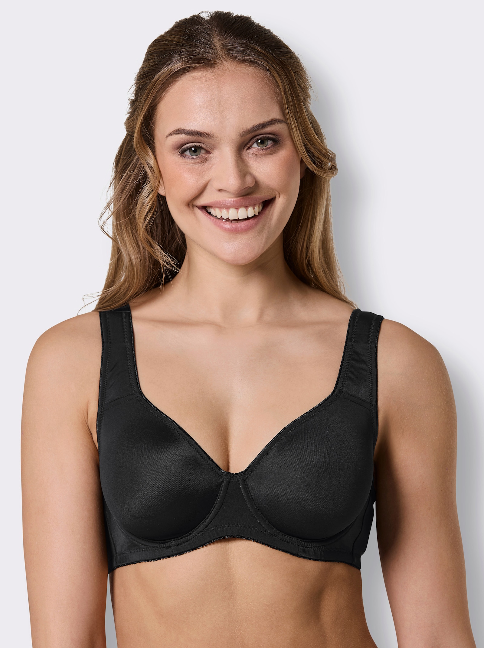 wäschepur Entlastungs-BH mit Bügel für große Größen - schwarz
