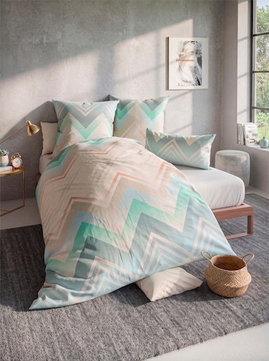 wäschepur Bettwäsche - jade-beige-bedruckt