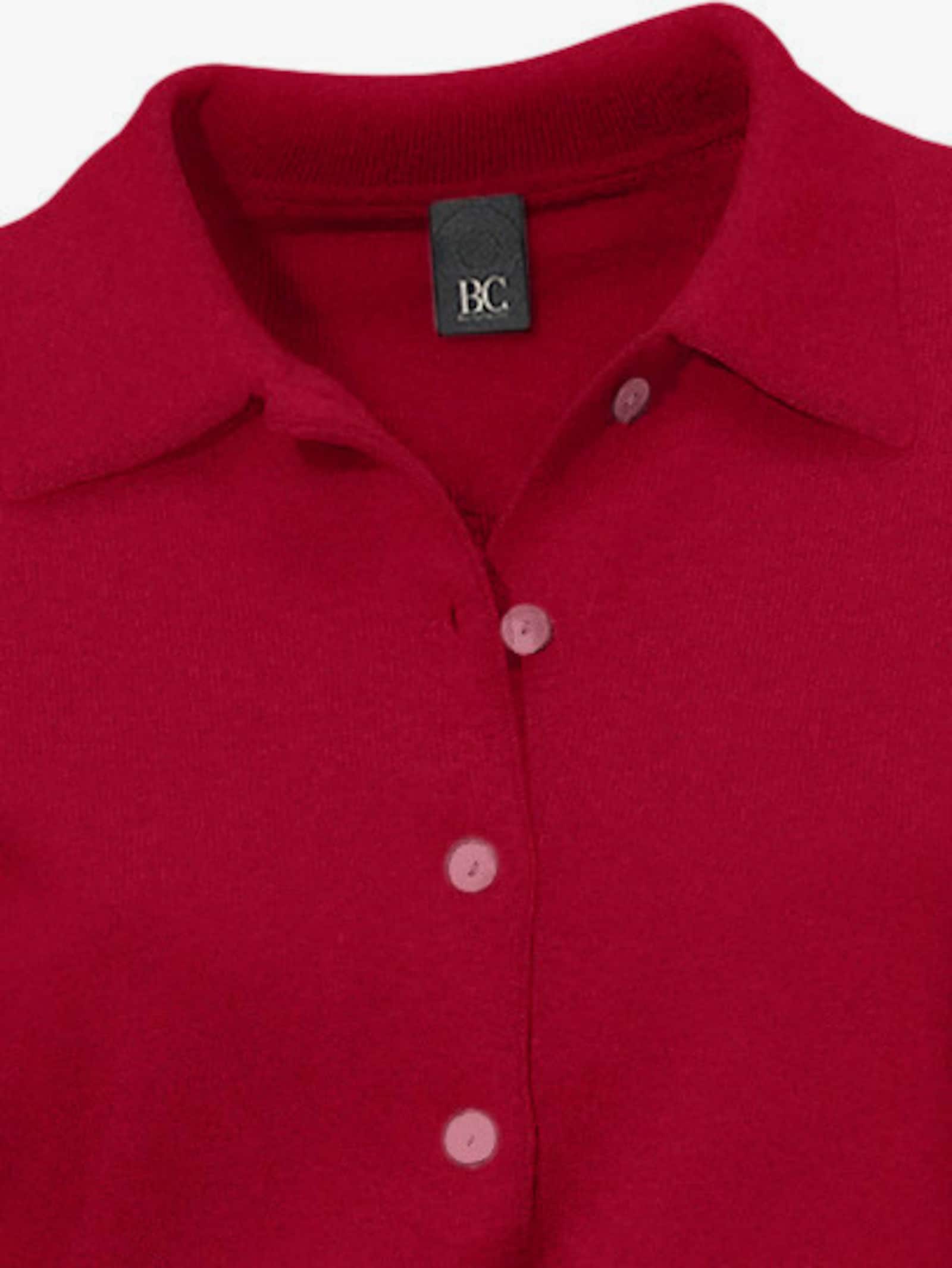heine Polopullover mit Knopfleiste - rot
