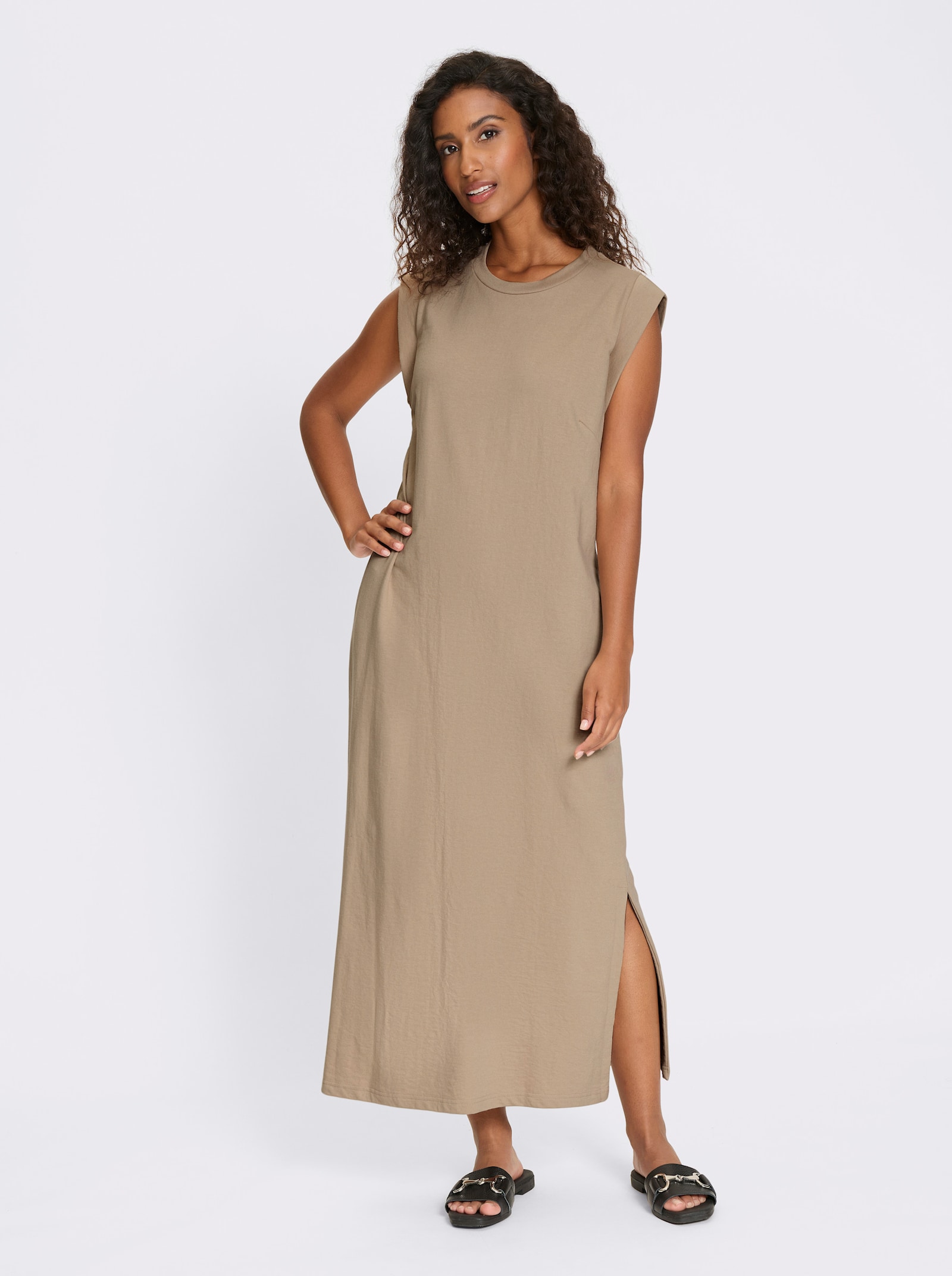 heine Freizeitkleid mit langen Seitenschlitzen - beige