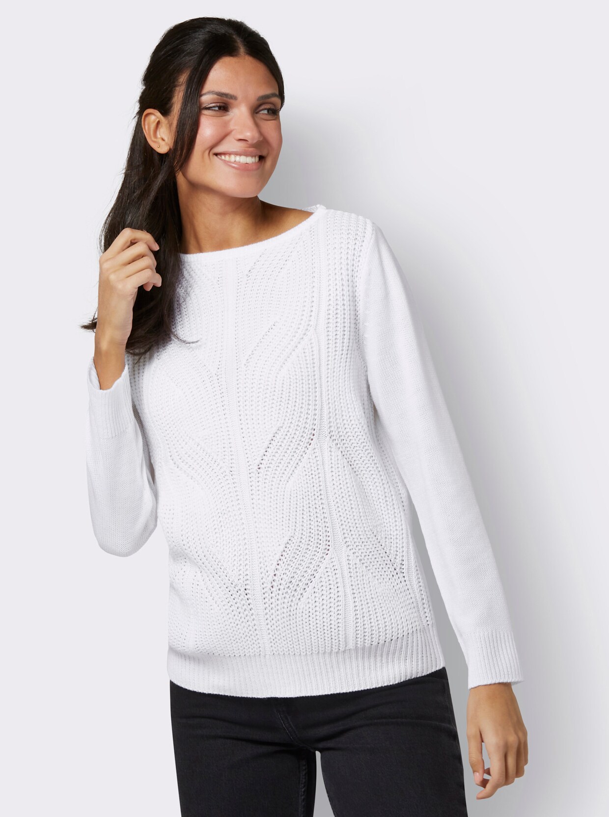 Strickpullover - weiß