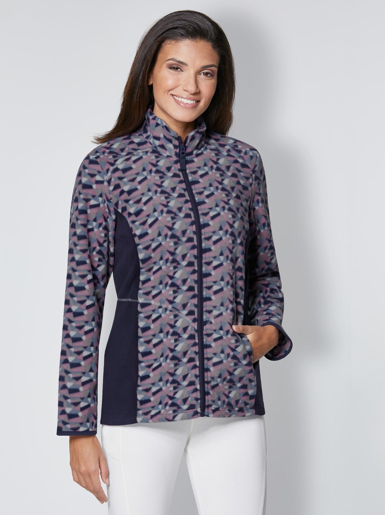 Catamaran Sports Fleece-Jacke - bleu-gemustert
