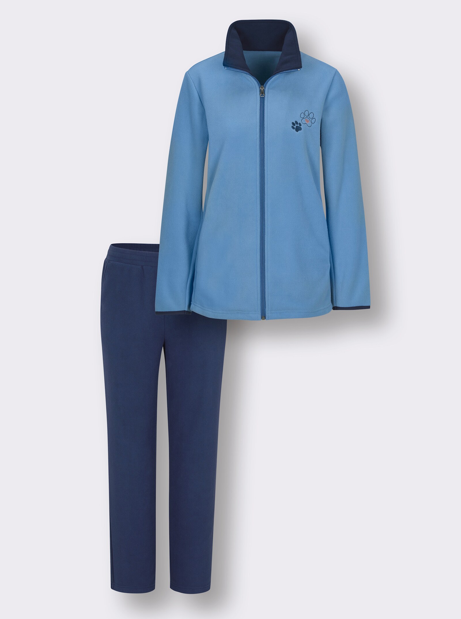 feel good Hausanzug aus Fleece - bleu-jeansblau
