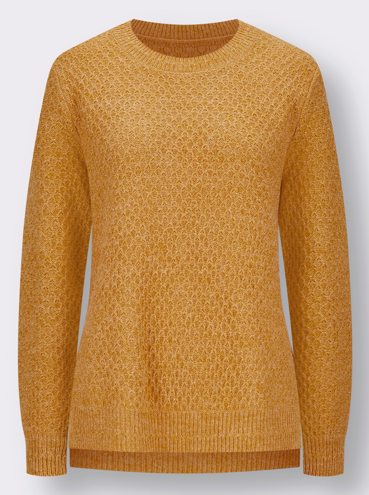 Pullover met lange mouwen - oker gemêleerd