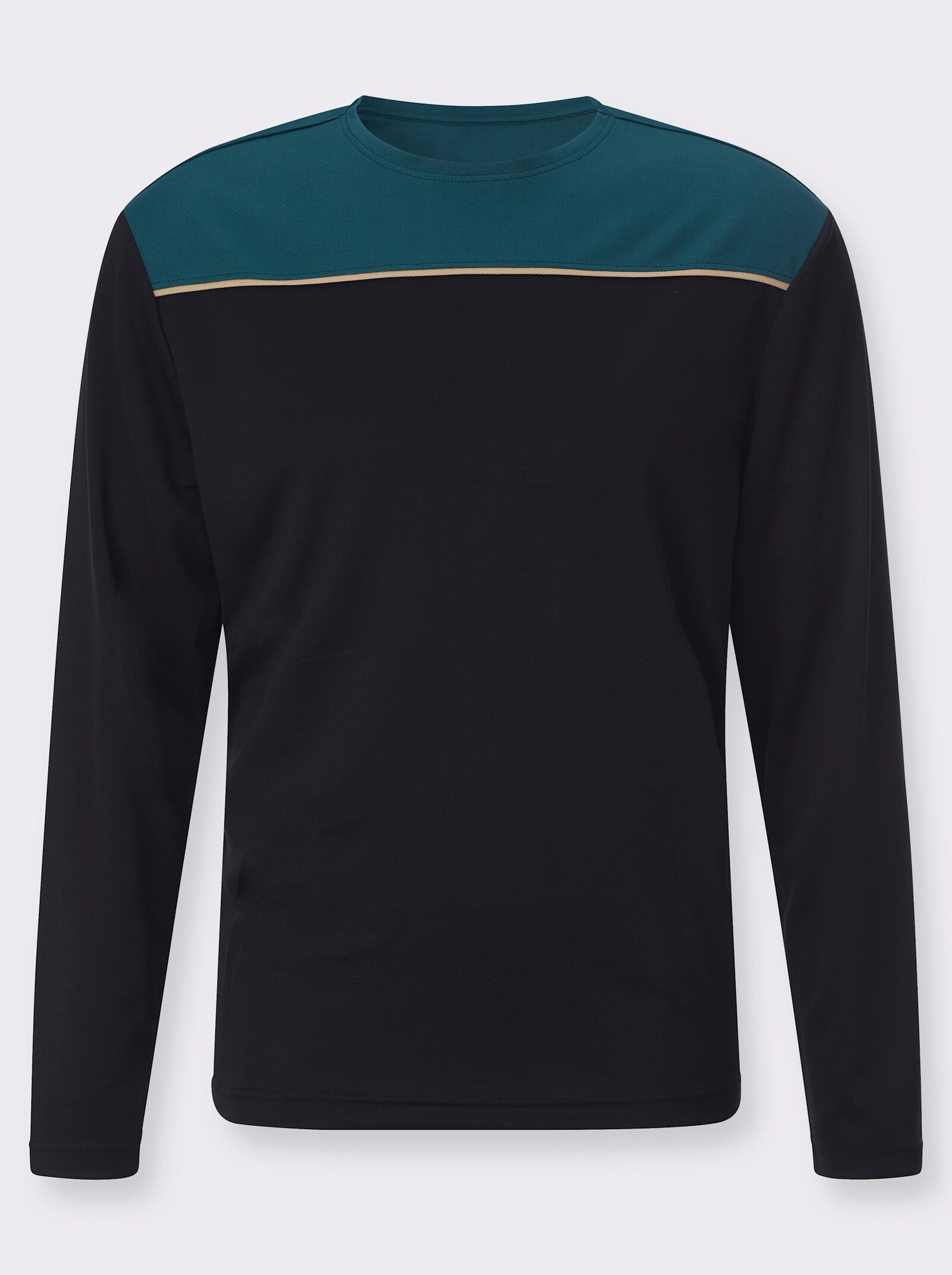 Freizeitshirt in atmungsaktiver Qualität - petrol-schwarz