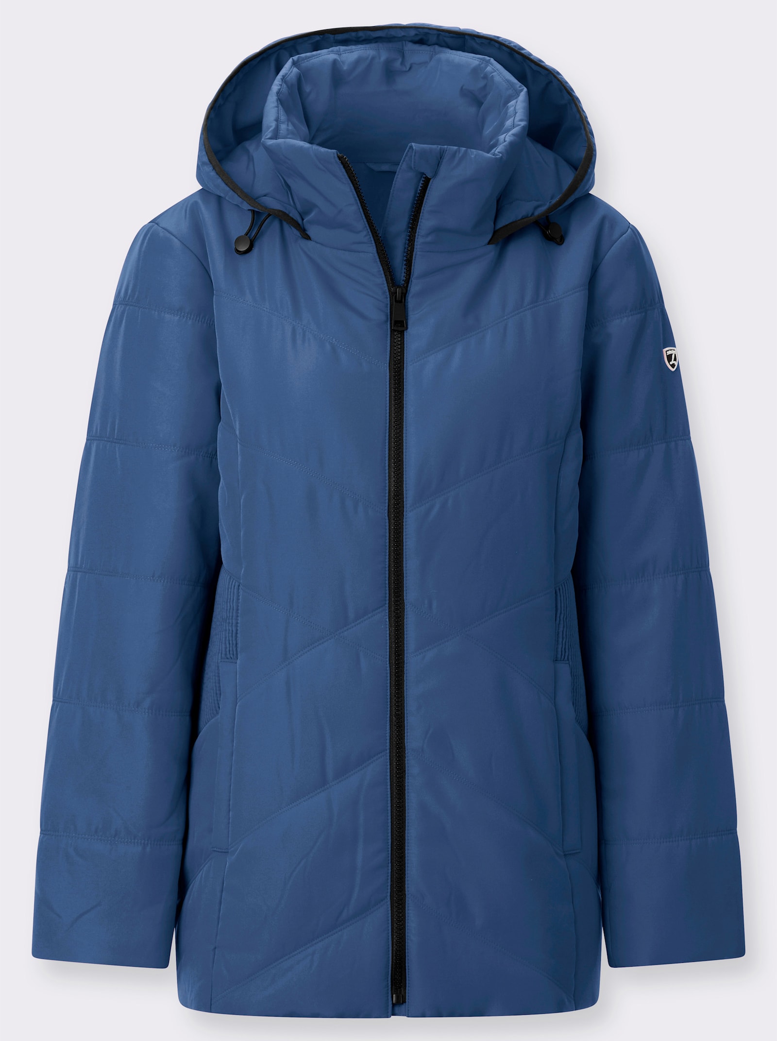 Steppjacke mit gesmokten Seitenpartien - jeansblau
