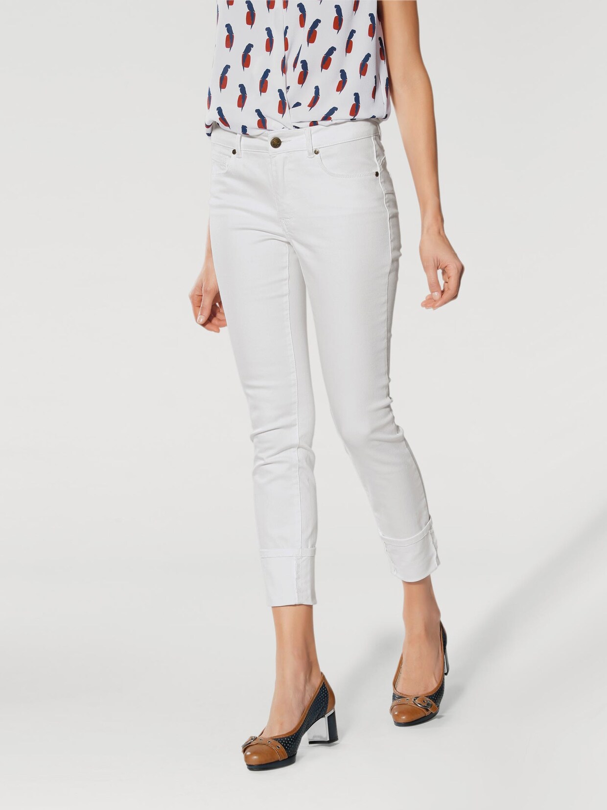 Linea Tesini Bauchweg-Jeans - weiss