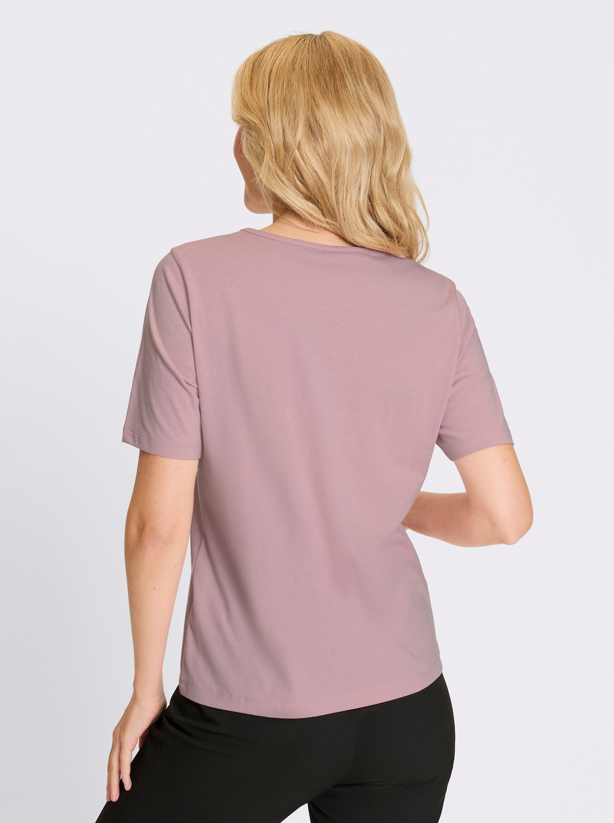 Kurzarmshirt - rosé-marine