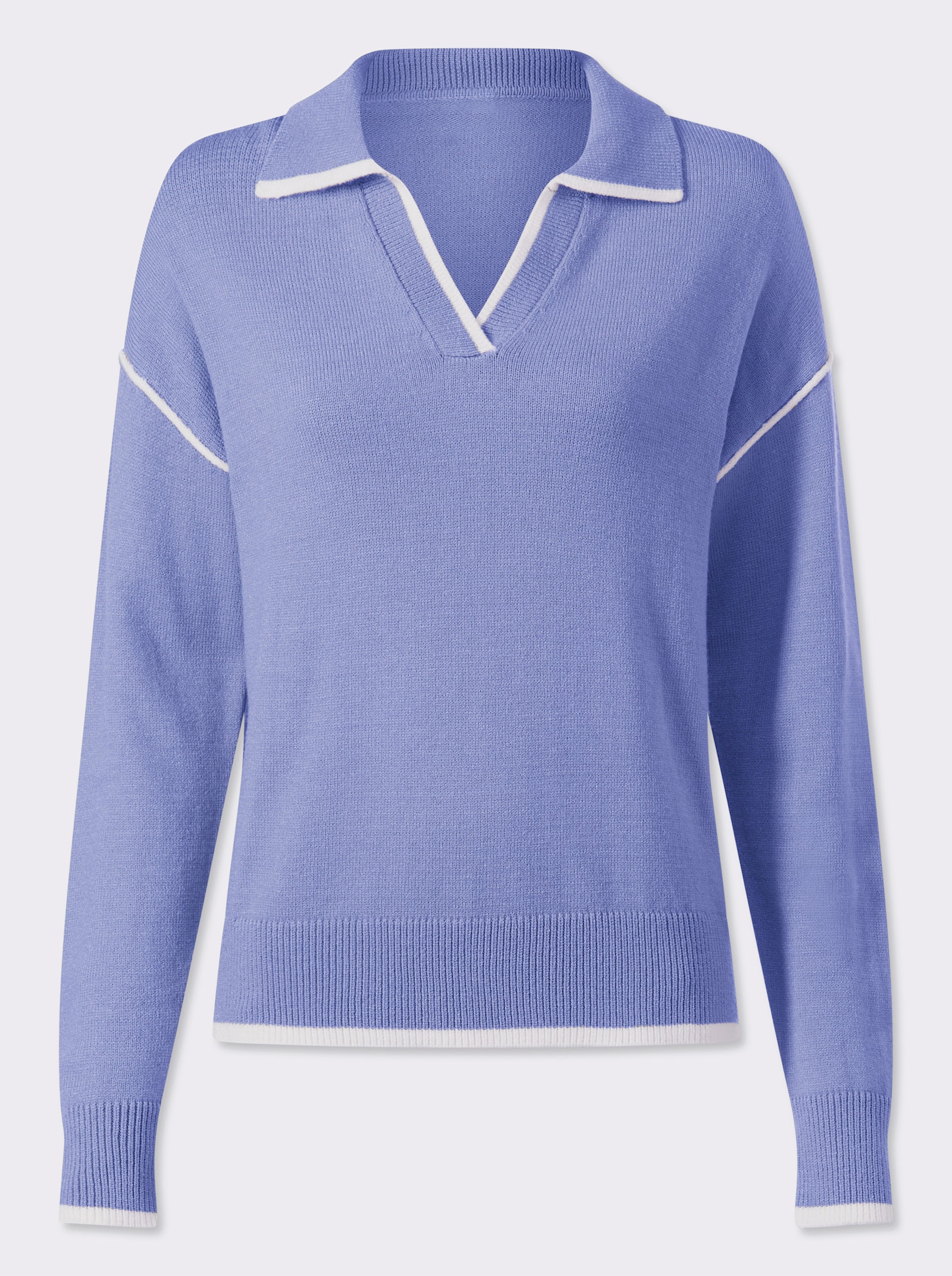 heine Polopullover mit Kontrast-Details - bleu
