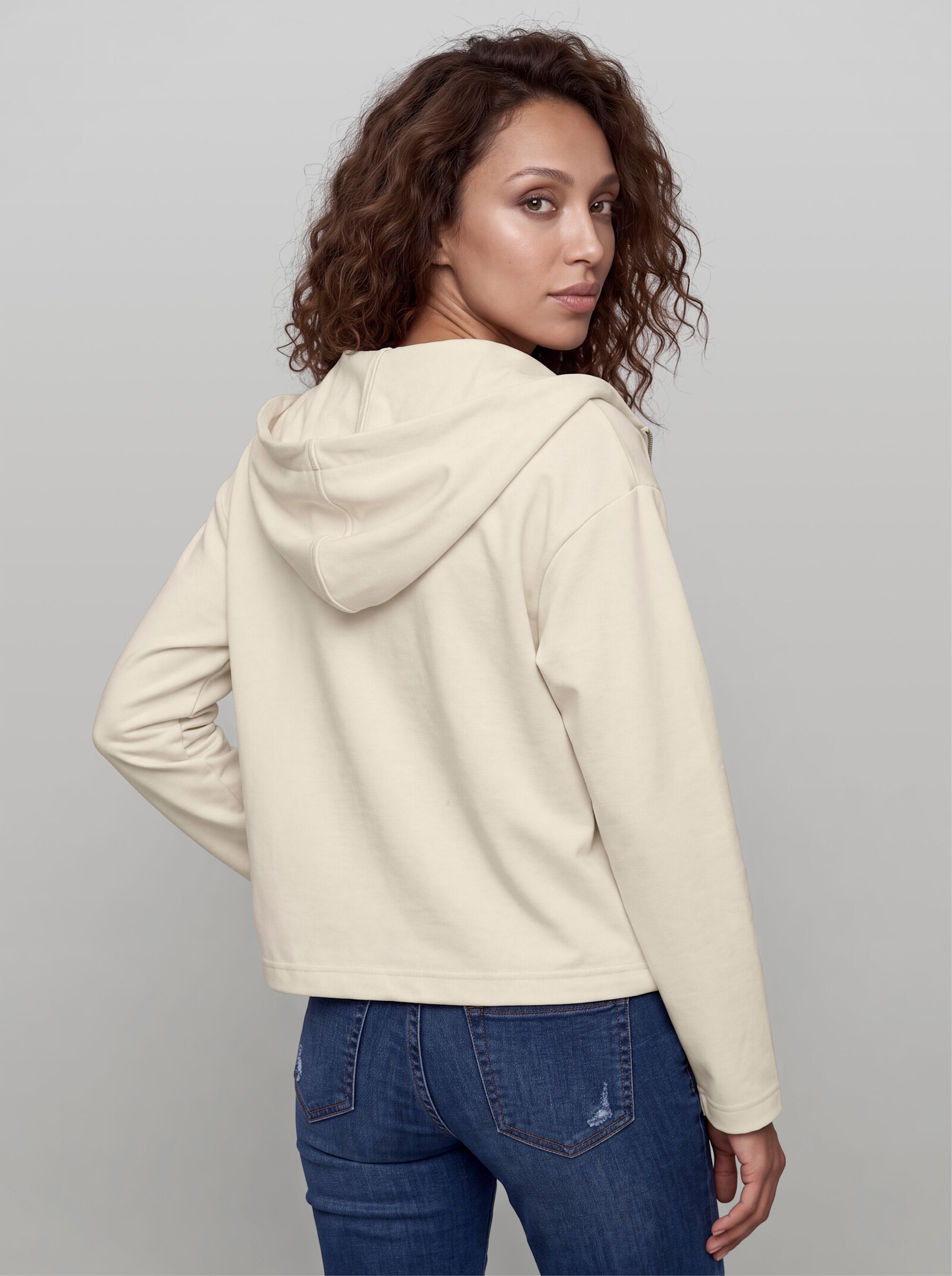 heine Sweatjacke mit Kapuze - champagner