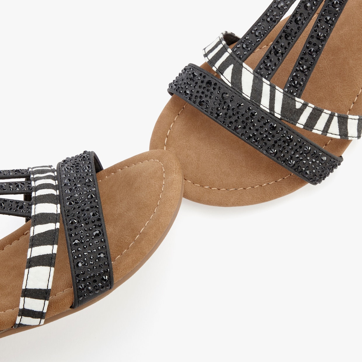 LASCANA slipper - zwart/zebra