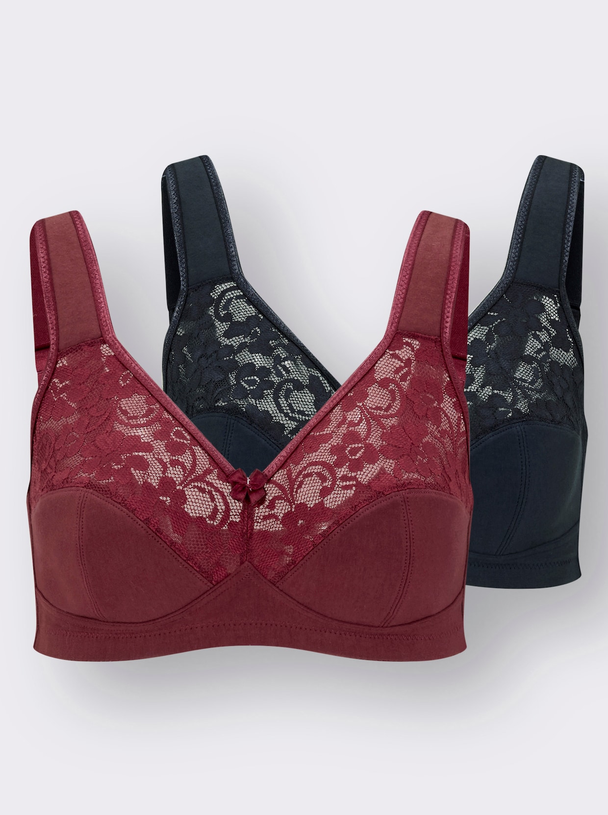 Susa Soutien-gorge large sans armatures - marine + bordeaux